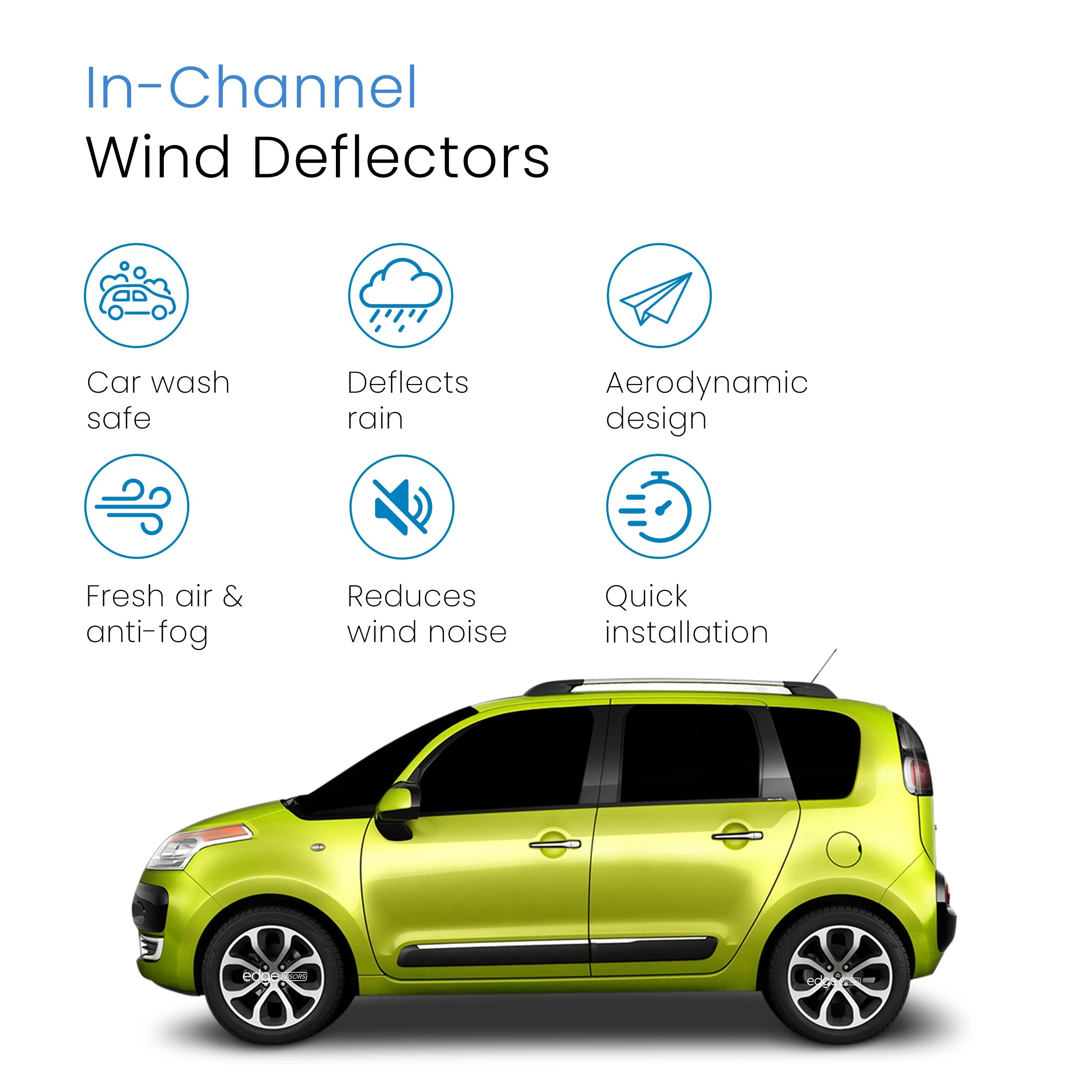 Citroen C3 Picasso MK1 2009-2017 5 Door Hatchback Wind Deflectors 4pc