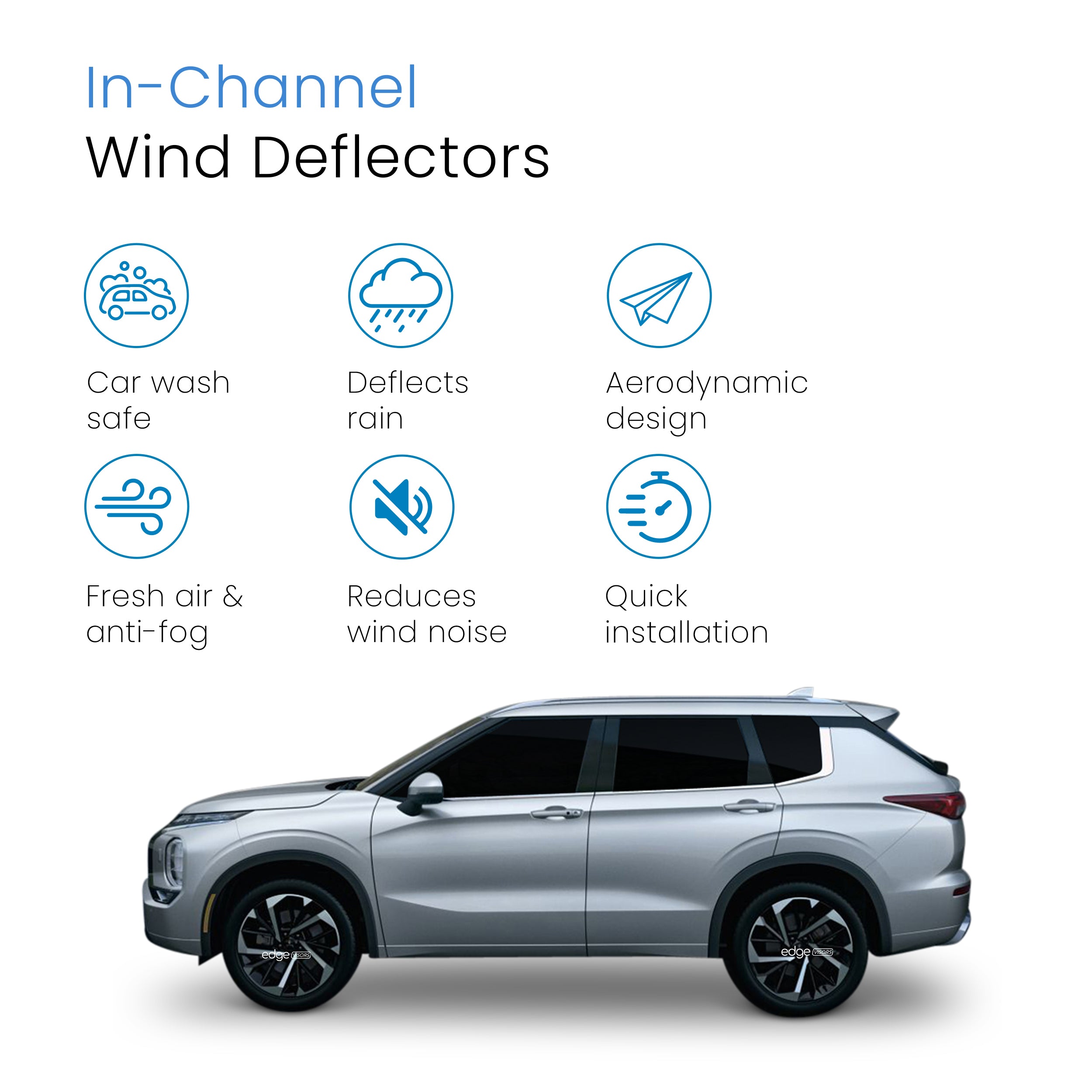 Mitsubishi Outlander MK4 2021-Onwards 5 Door SUV Wind Deflectors 4pc