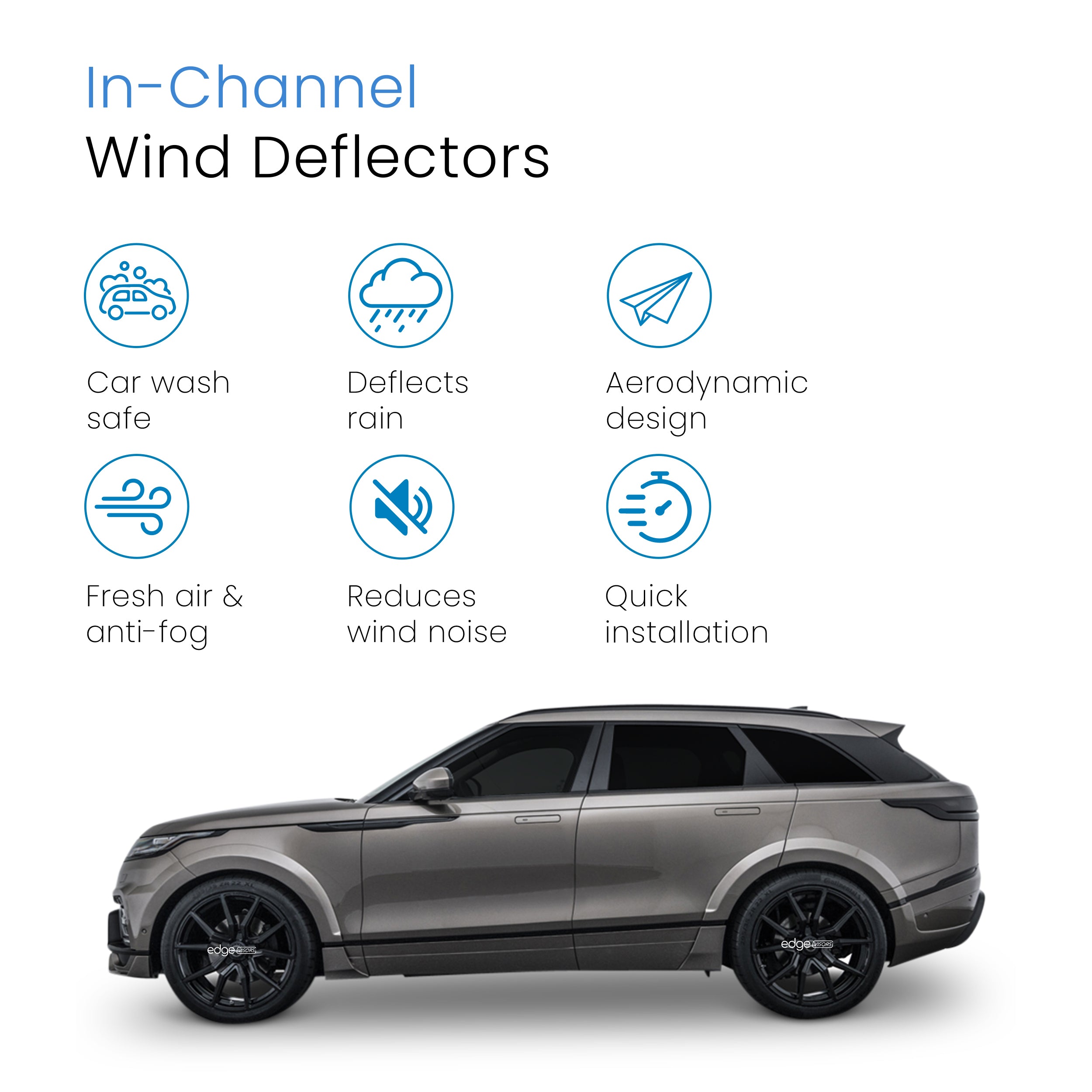 Range Rover Velar 2017-Onwards 5 Door SUV Wind Deflectors 4pc
