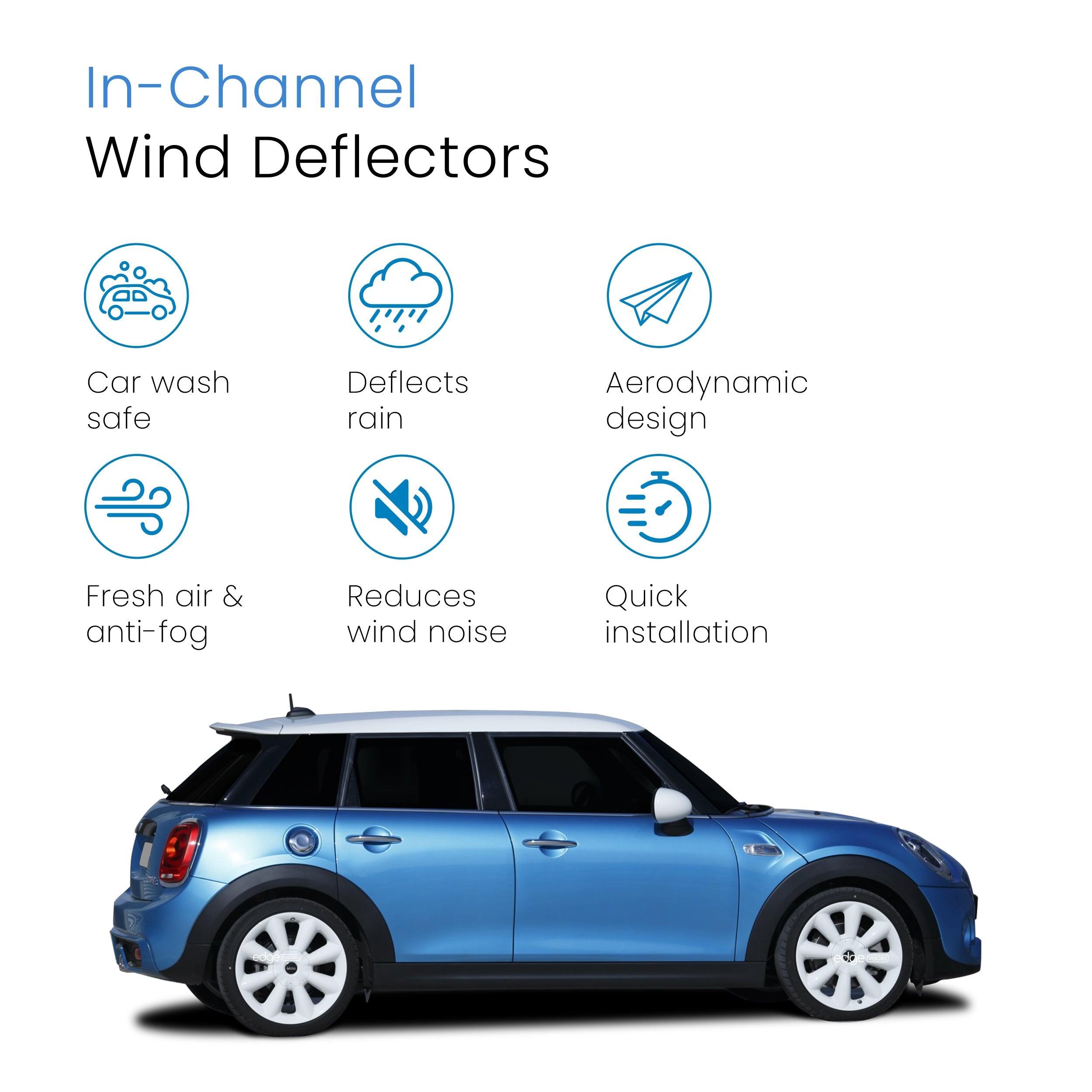 Mini Cooper One F55 MK3 2014-2023 5 Door Hatchback Wind Deflectors 4pc