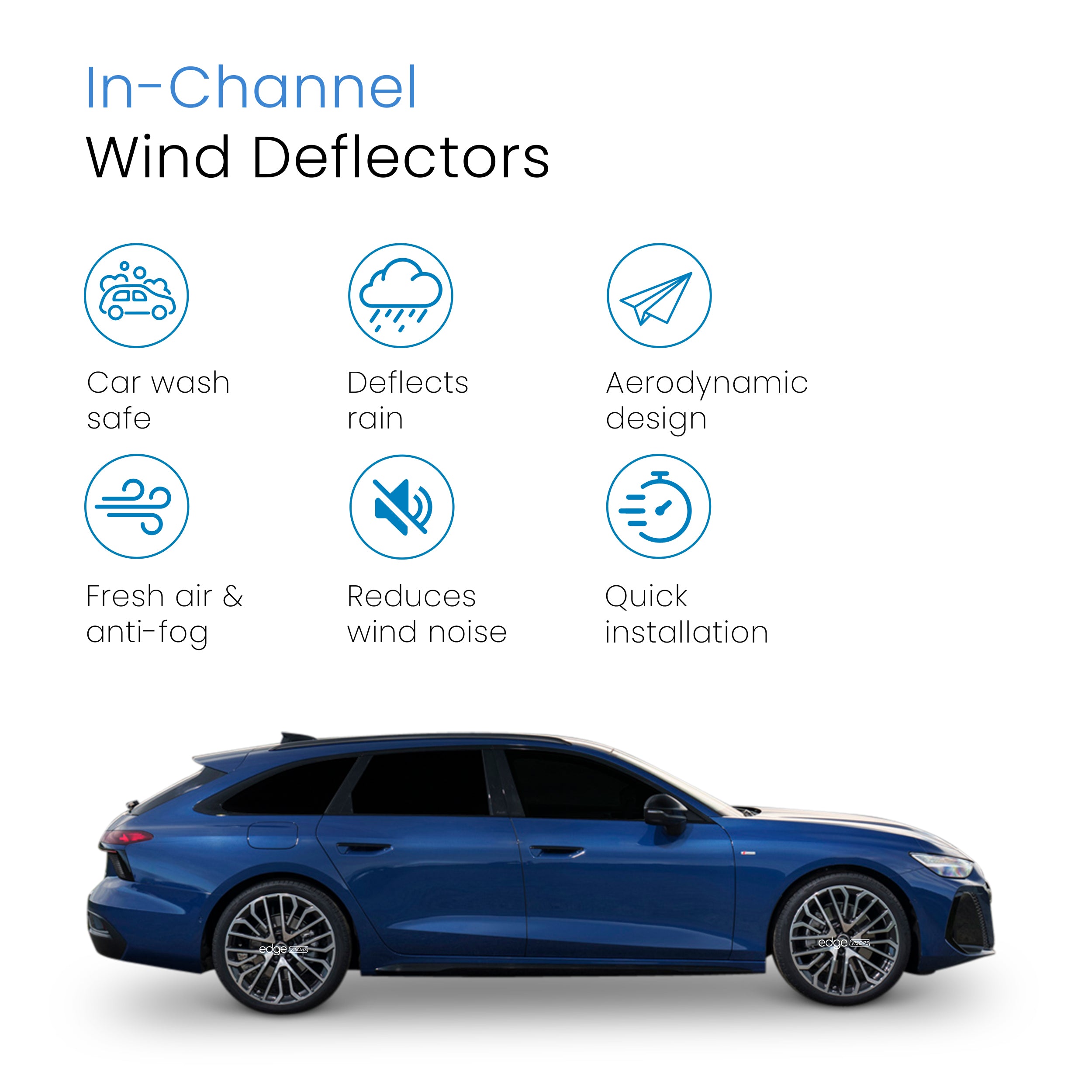 Audi A6 C9 2025-Onwards 5 Door Avante Estate Wind Deflectors 4pc