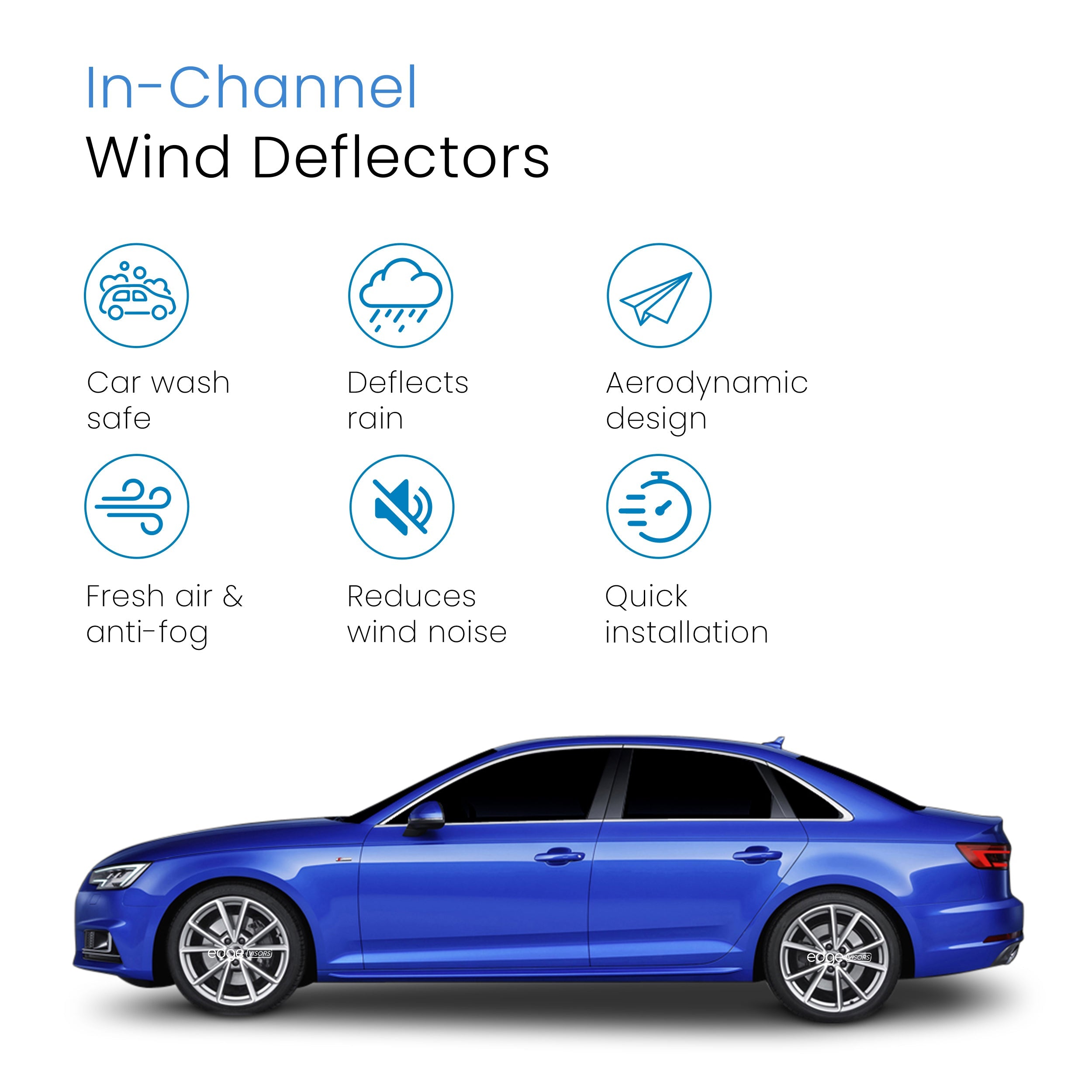 Audi A4 B9 2015-2024 4 Door Saloon Wind Deflectors 4pc