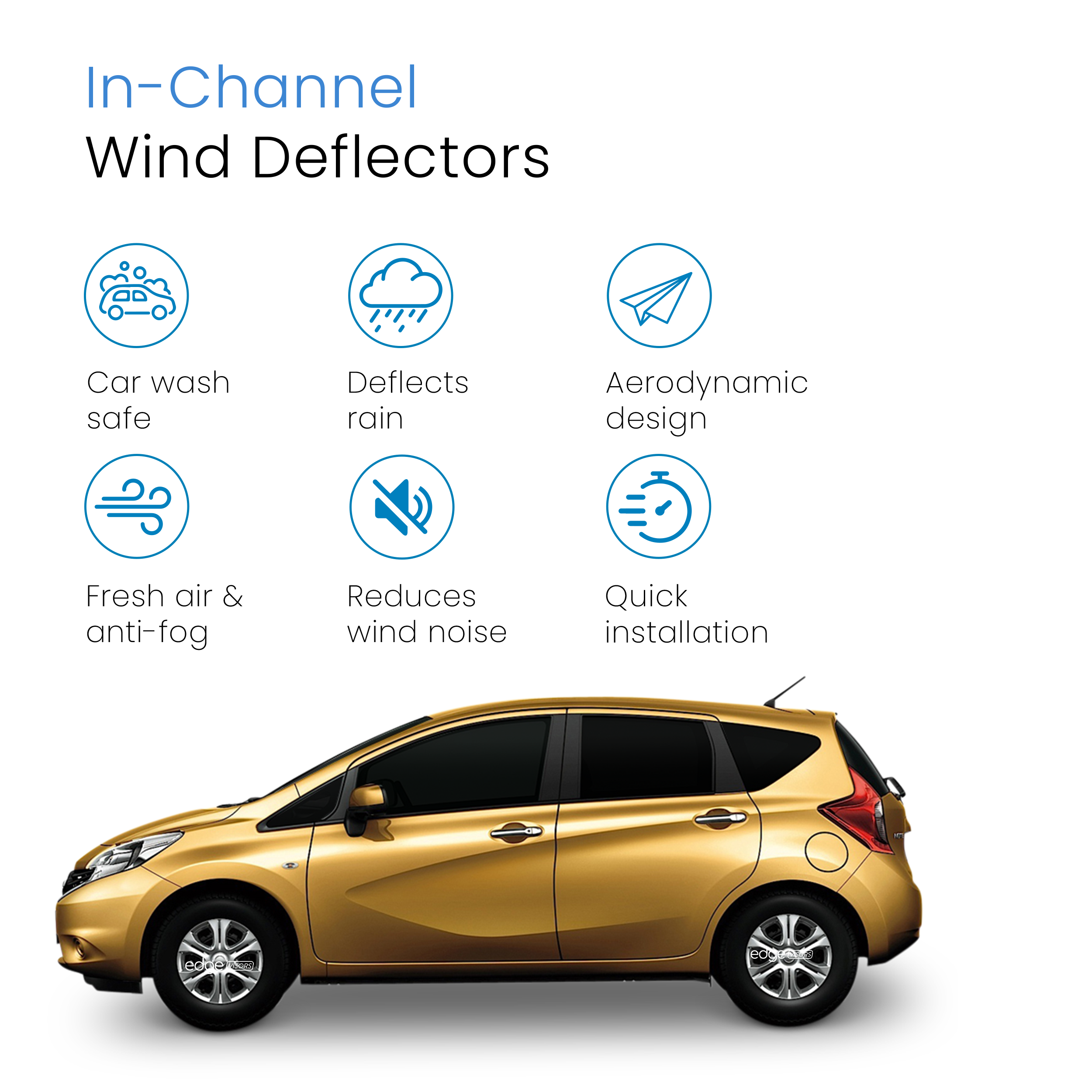 Nissan Note MK2 2012-2019 5 Door MPV Wind Deflectors 4pc