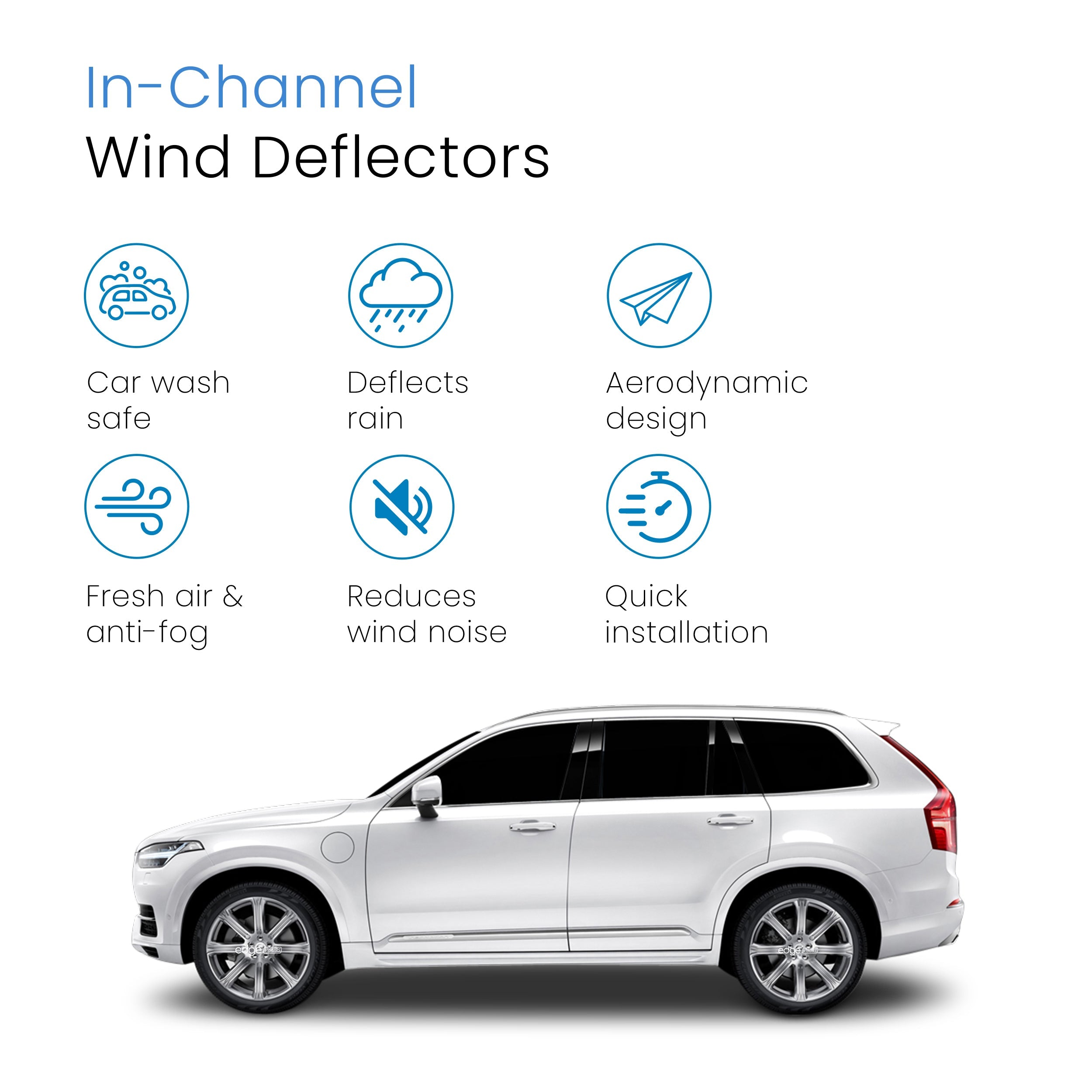 Volvo XC90 MK2 2015-Onwards 5 Door SUV Wind Deflectors 4pc