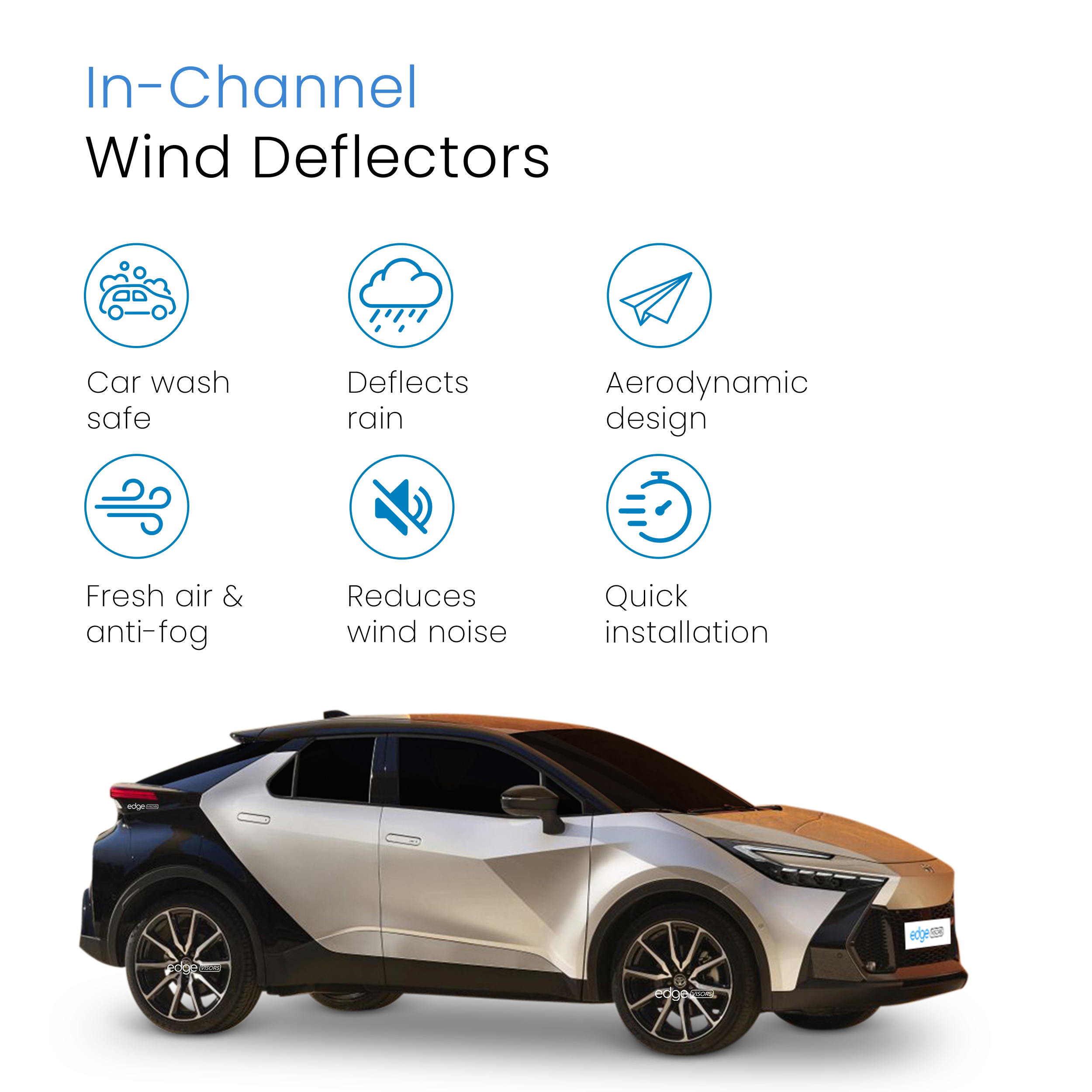 Toyota C-HR MK2 2023-Onwards 5 Door SUV Wind Deflectors 4pc