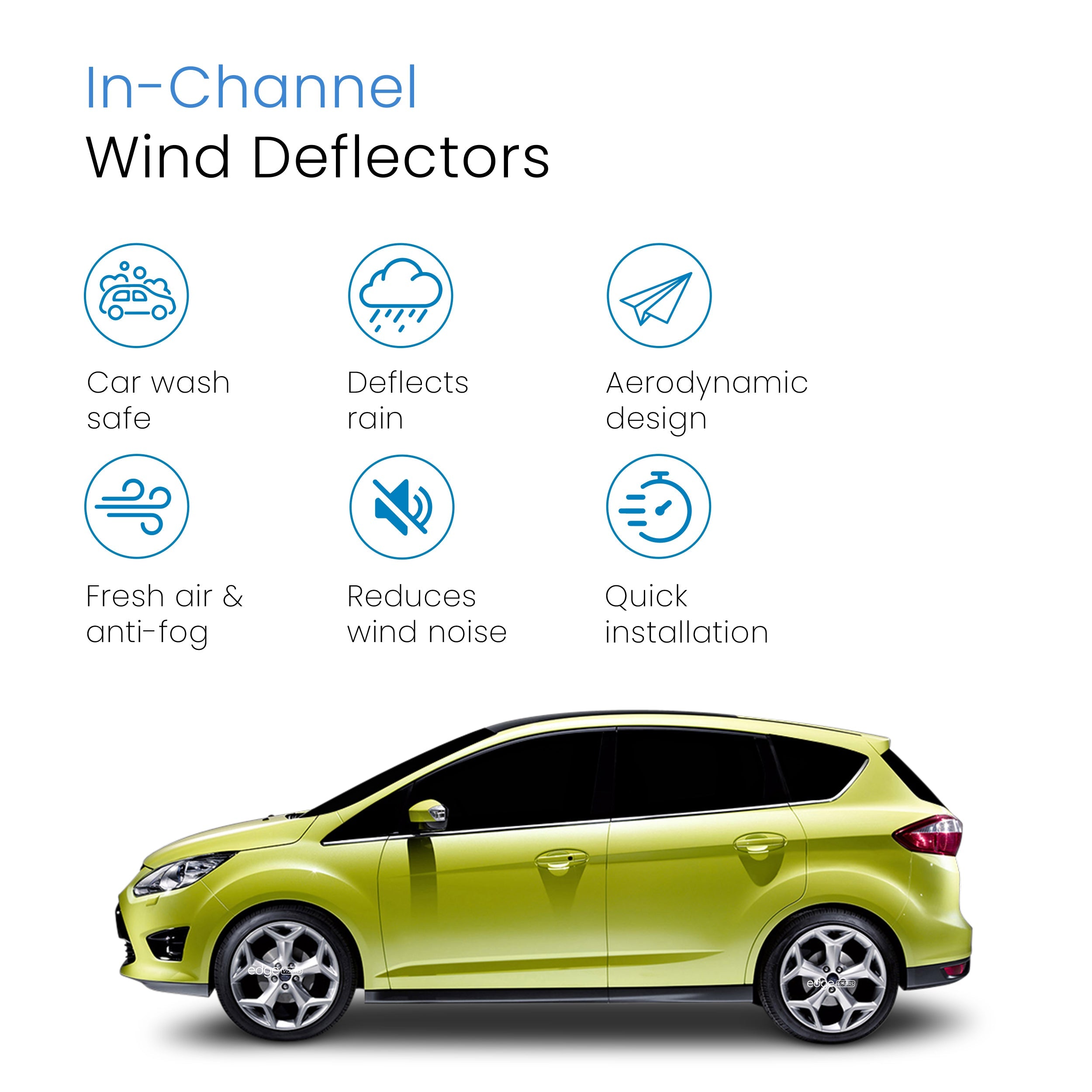 Ford C-Max MK2 2011-2019 5 Door MPV Wind Deflectors 4pc