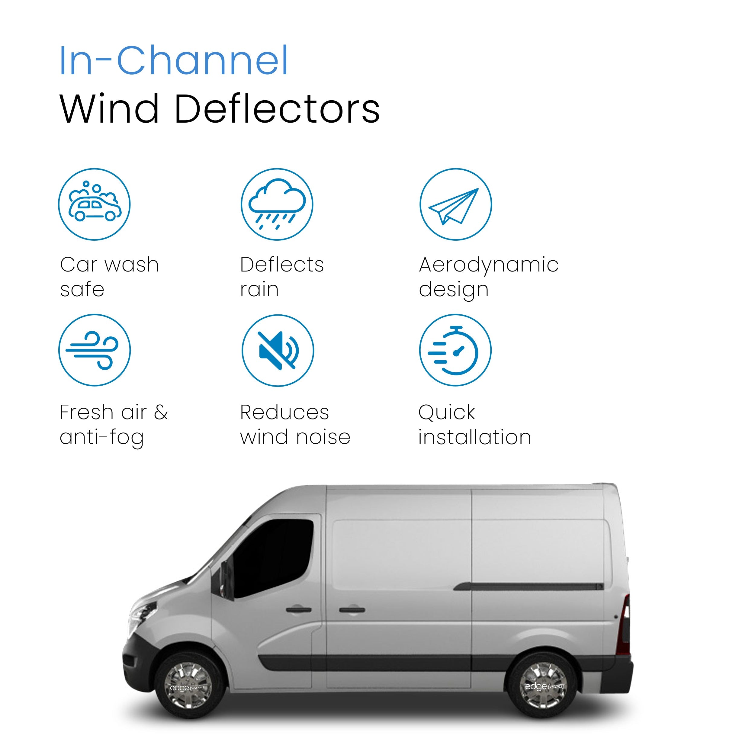 Nissan NV400 2010-Onwards 2 Door Van Wind Deflectors 2pc