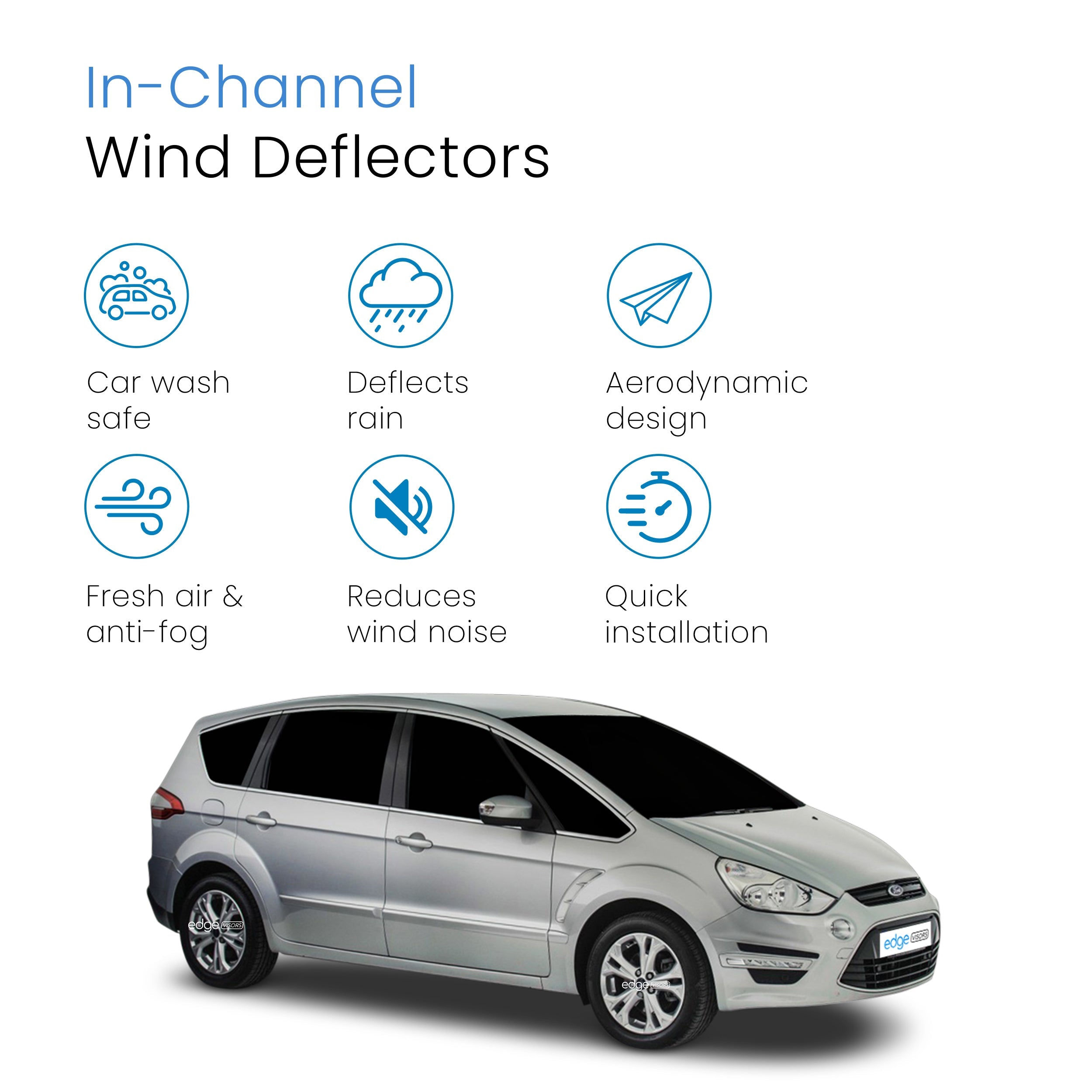 Ford S-Max MK1 Facelift 2010-2015 5 Door MPV Wind Deflectors 4pc