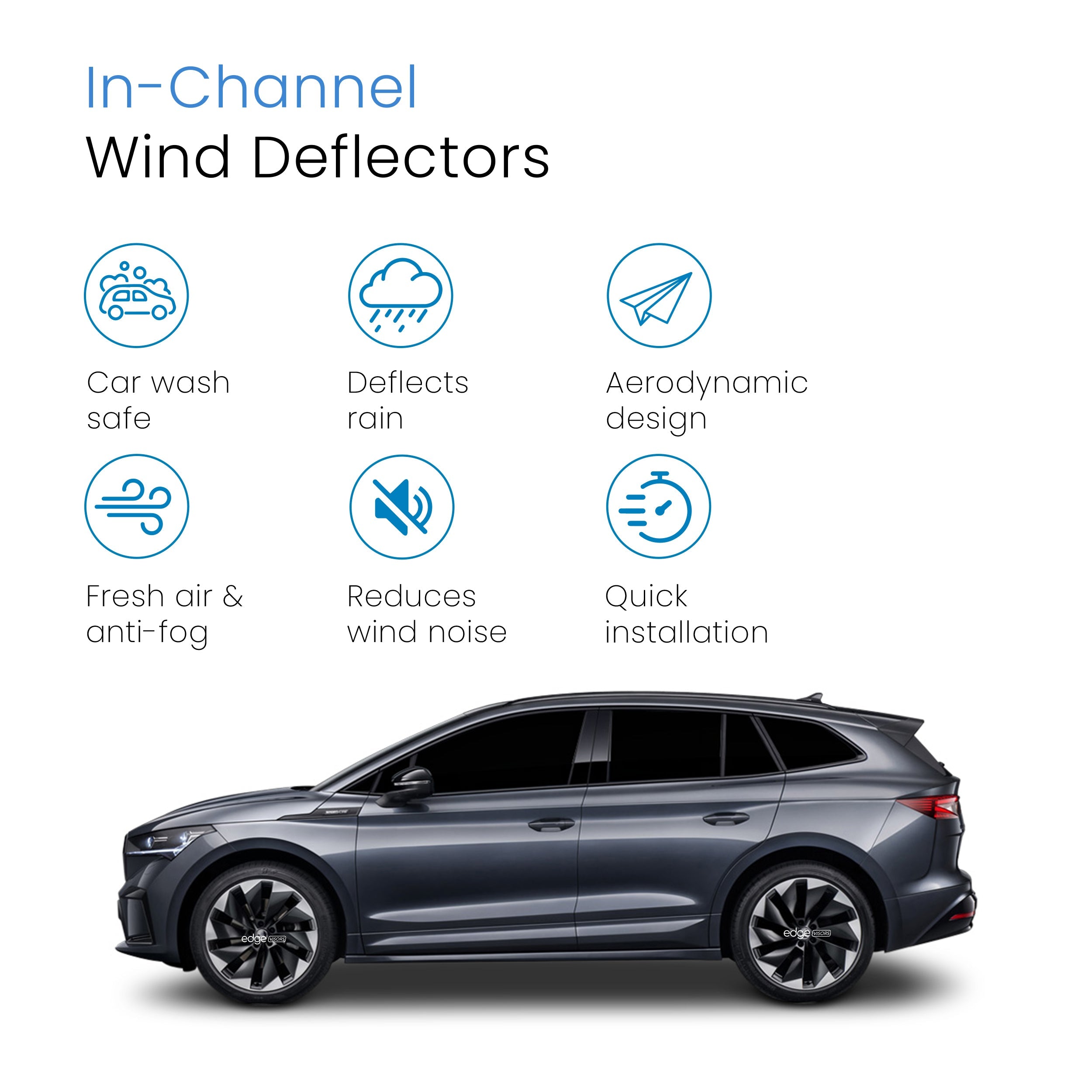 Skoda ENYAQ MK1 2020-Onwards 5 Door SUV Wind Deflectors 4pc