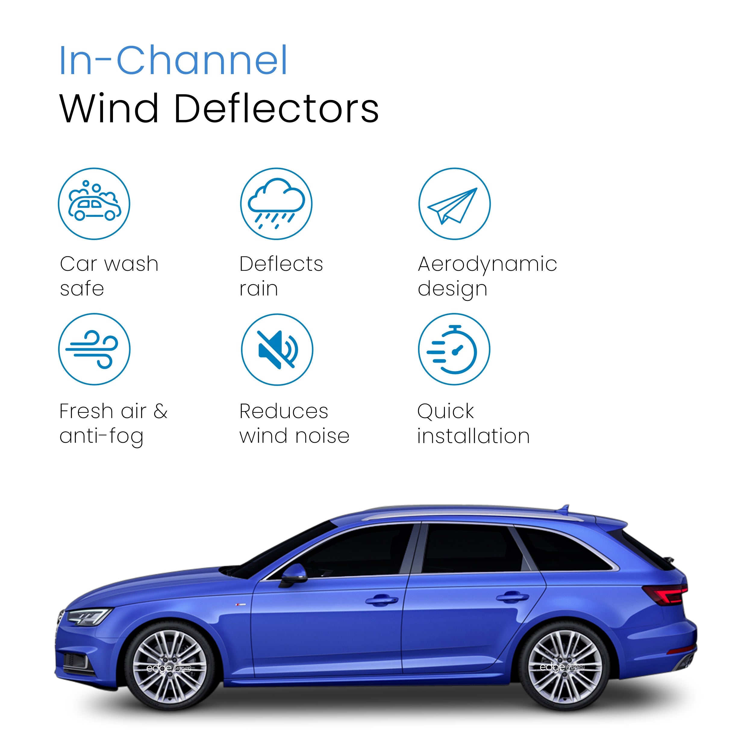 Audi A4 B9 2015-2024 5 Door Avant Estate Wind Deflectors 4pc