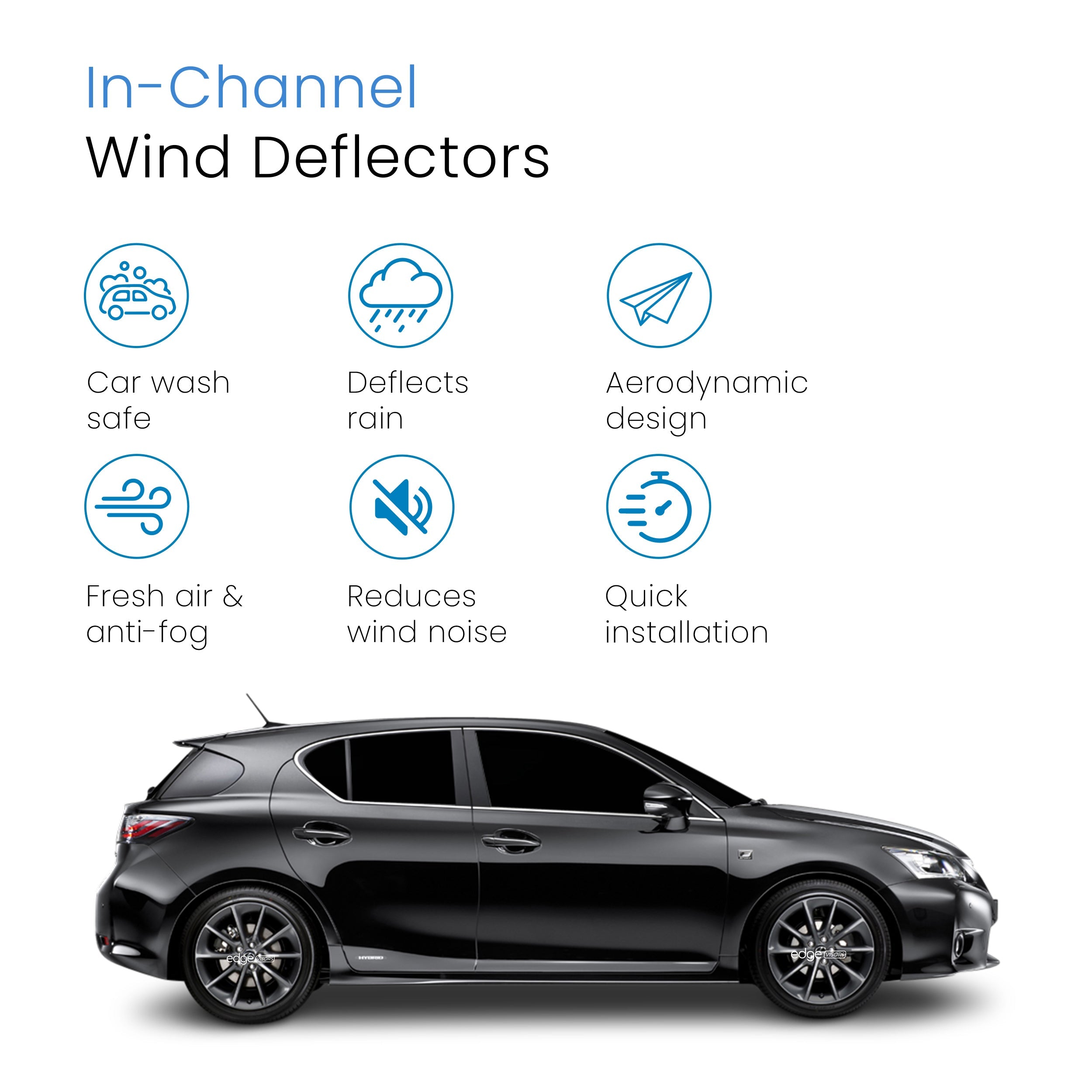 Lexus CT 200H MK1 2011-2020 5 Door Hatchback Wind Deflectors 4pc