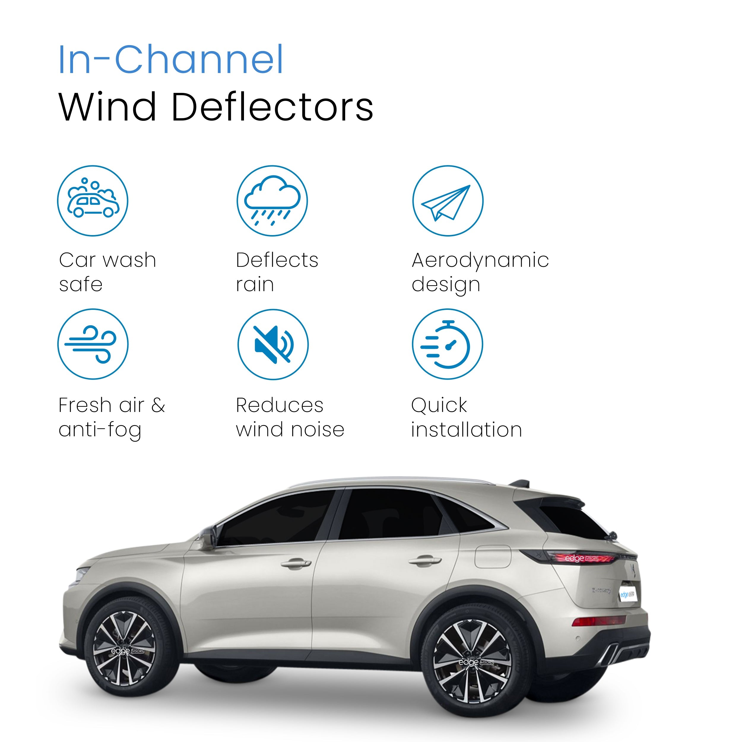 Citroen DS7 MK1 2018-Onwards 5 Door Crossback Wind Deflectors 4pc