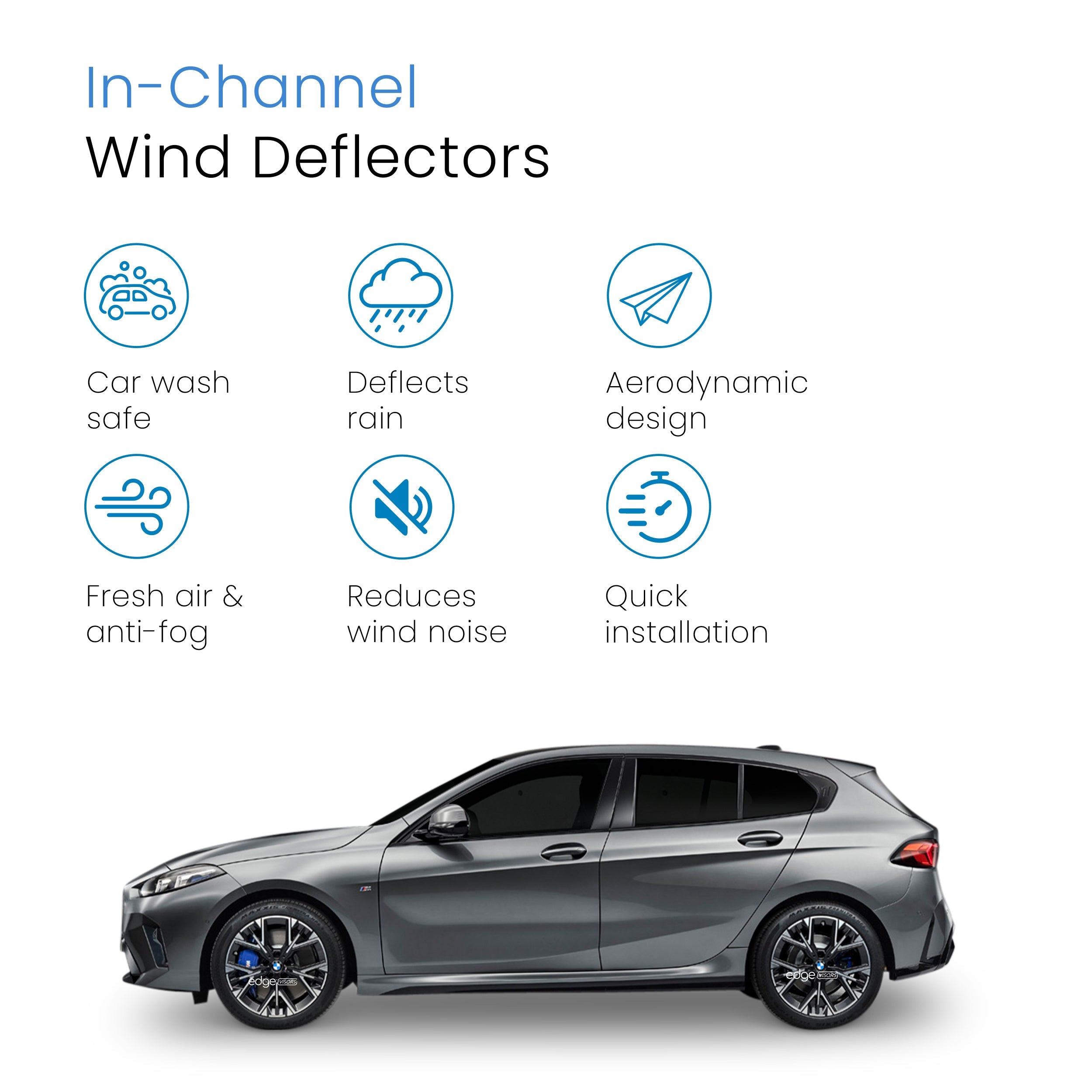 BMW 1 Series F70 2024-Onwards 5 Door Hatchback Wind Deflectors 4pc