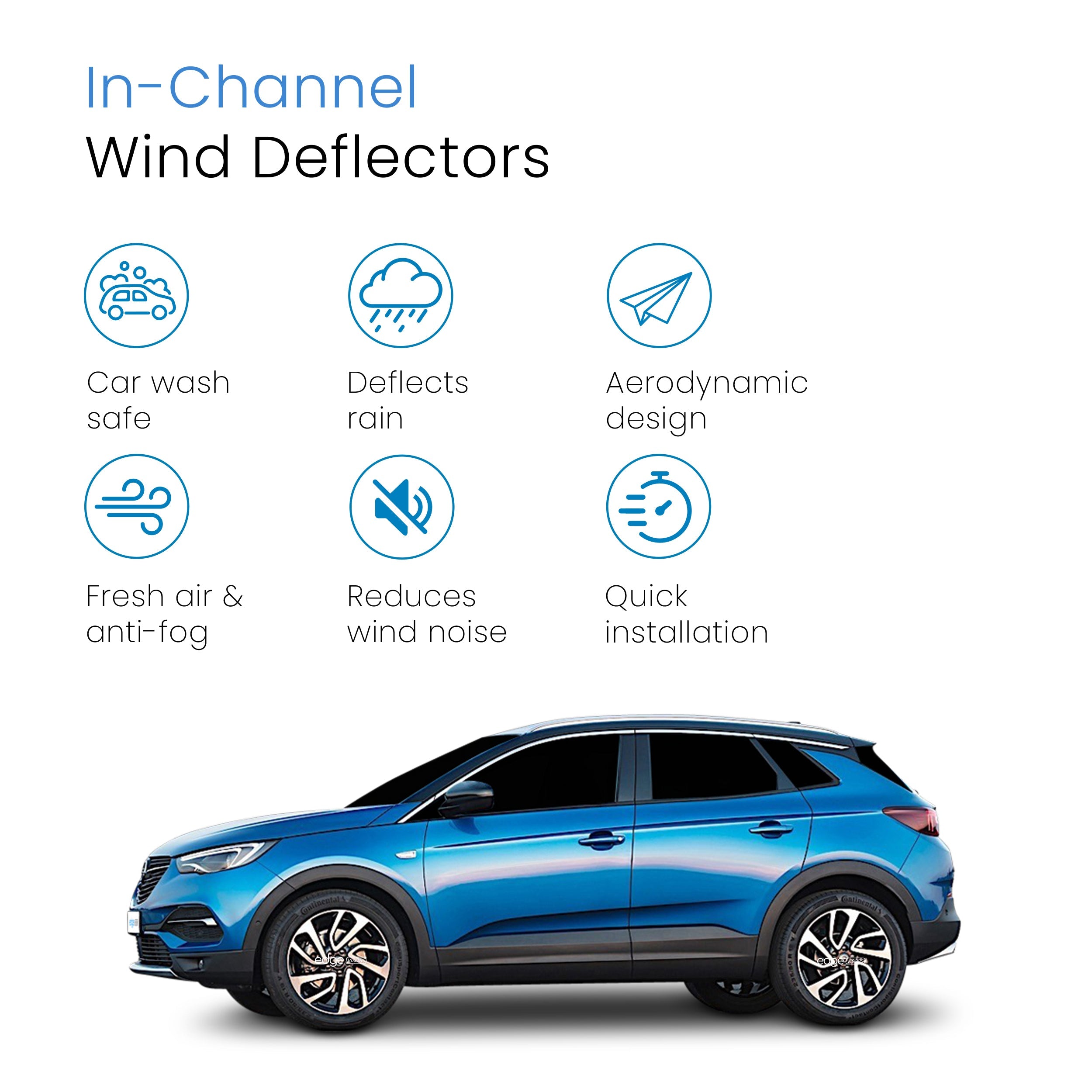 Vauxhall Grandland X MK1 2017-2024 5 Door SUV Wind Deflectors 4pc