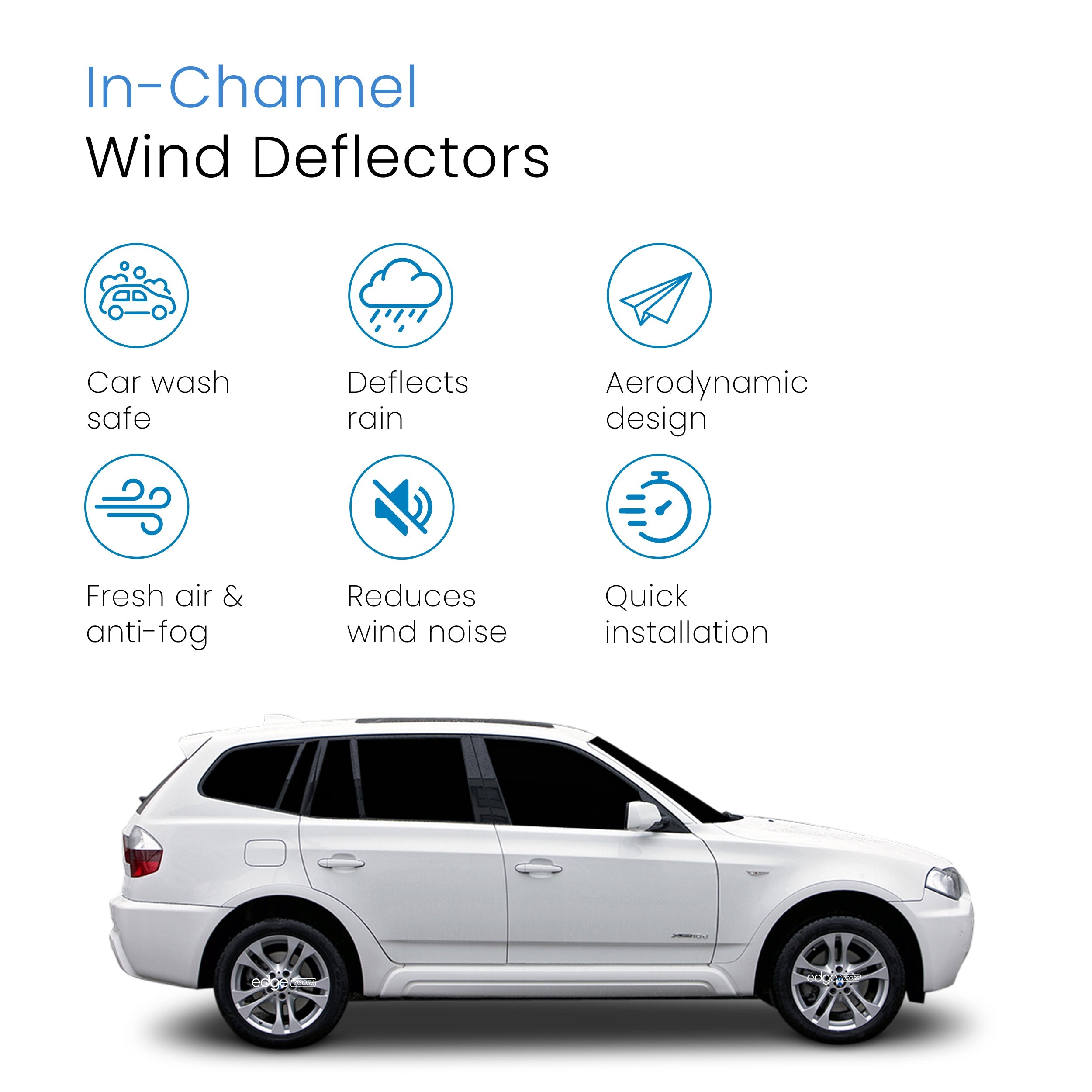 BMW X3 E83 2003-2010 5 Door SUV Wind Deflectors 4pc