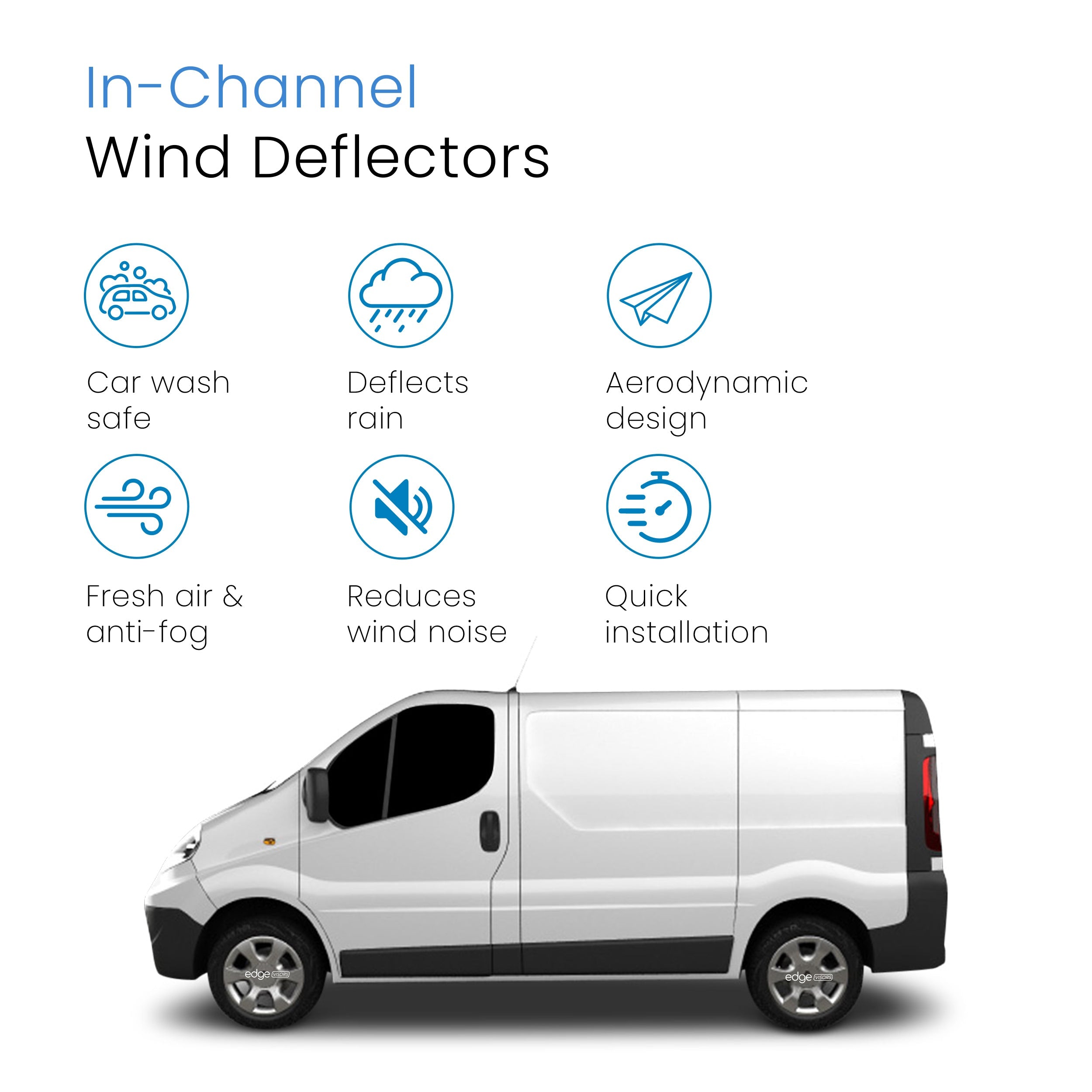 Renault Trafic MK2 2001-2014 2 Door Van Wind Deflectors 2pc