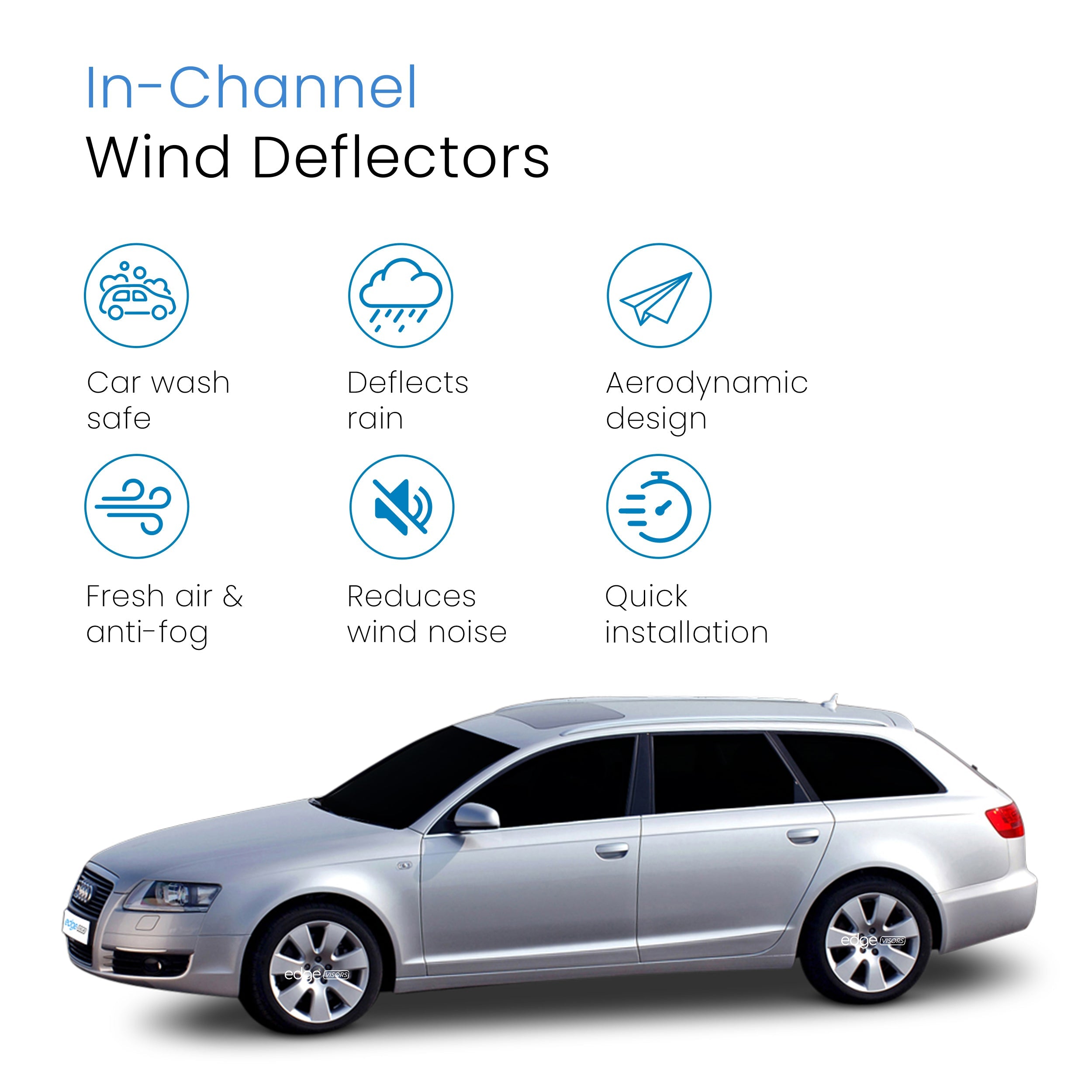 Audi A4 B6 B7 2000-2009 5 Door Avant Estate Wind Deflectors 4pc