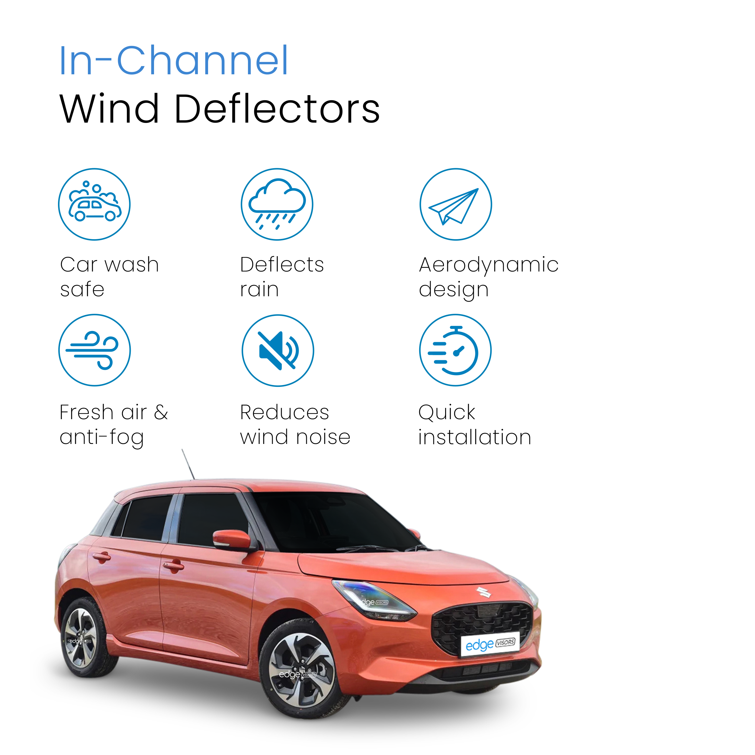 Suzuki Swift MK5 2024-Onwards 5 Door Hatchback Wind Deflectors 4pc