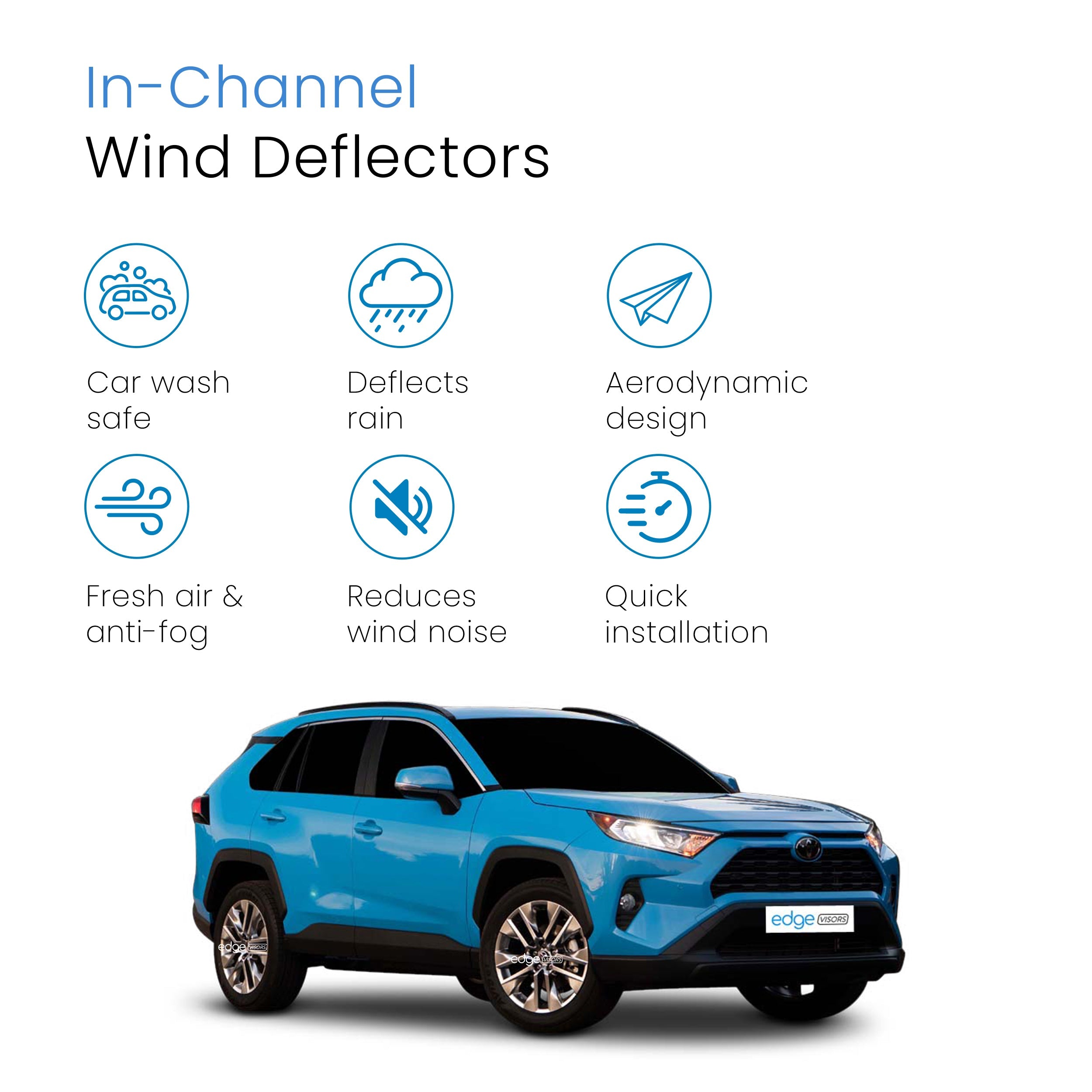 Toyota RAV-4 MK5 2019-Onwards 5 Door SUV Wind Deflectors 4pc