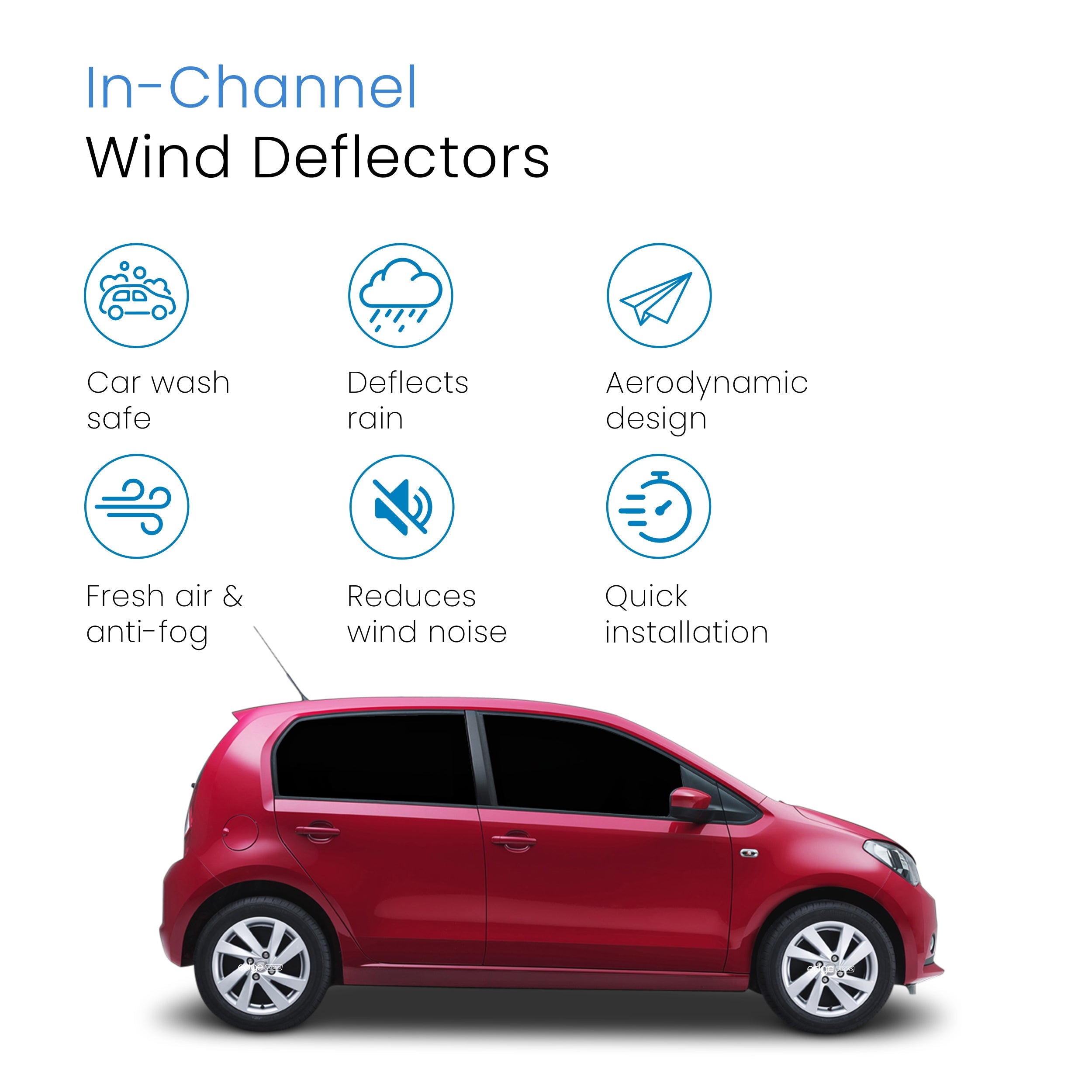 Seat Mii MK1 2012-2019 5 Door Hatchback Wind Deflectors 2pc