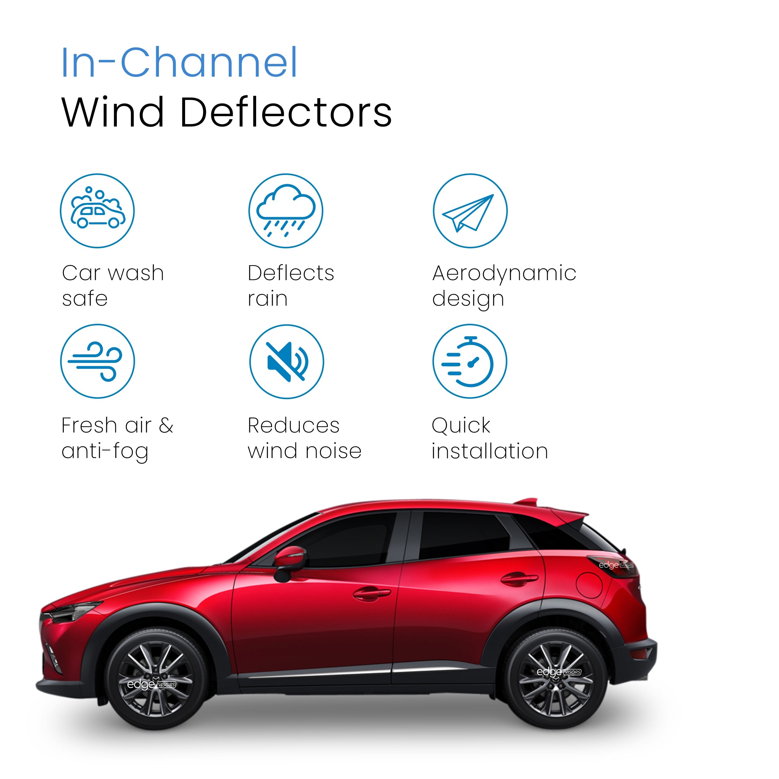 Mazda CX-3 MK1 2014-2023 5 Door SUV Wind Deflectors 4pc