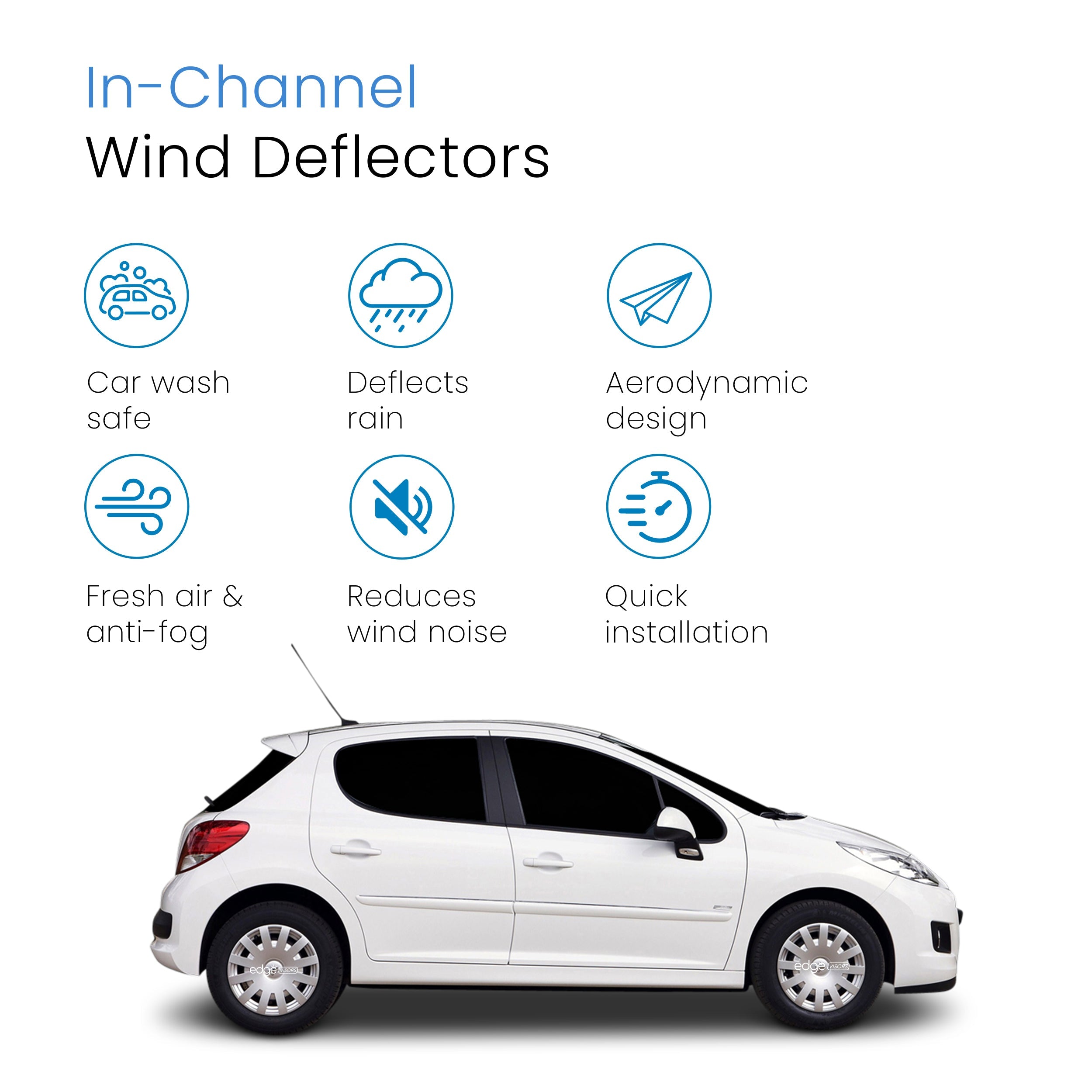 Peugeot 207 MK1 2006-2014 5 Door Hatchback Wind Deflectors 4pc