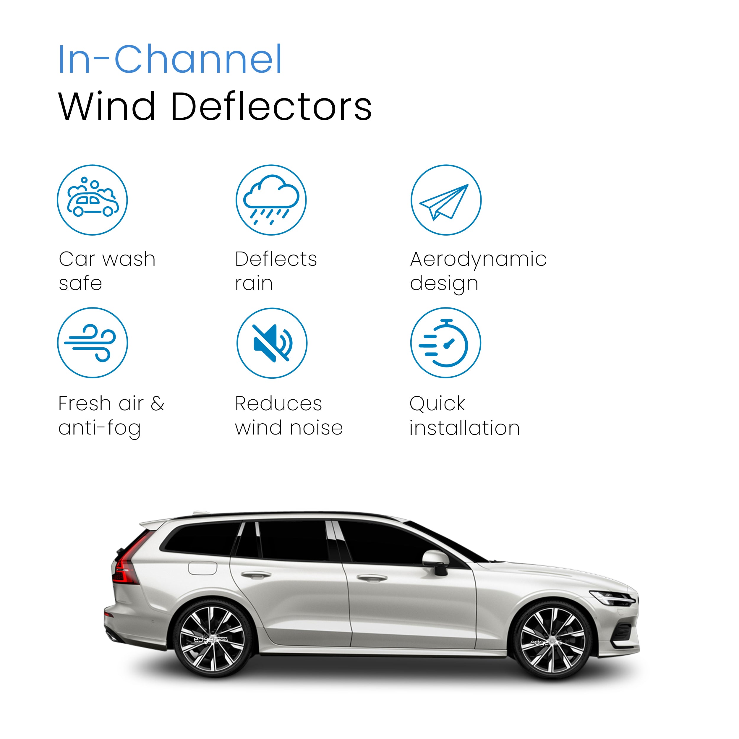 Volvo V60 MK2 2018-onwards 5 Door Estate Wind Deflectors 4pc