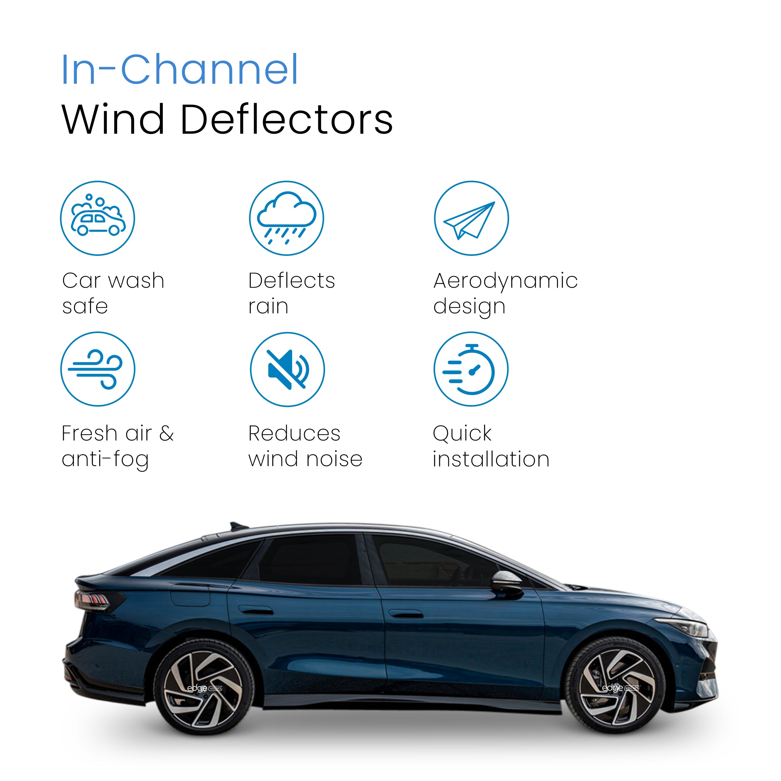 VW ID.7 2023-Onwards 5 Door Hatchback Wind Deflectors 4pc