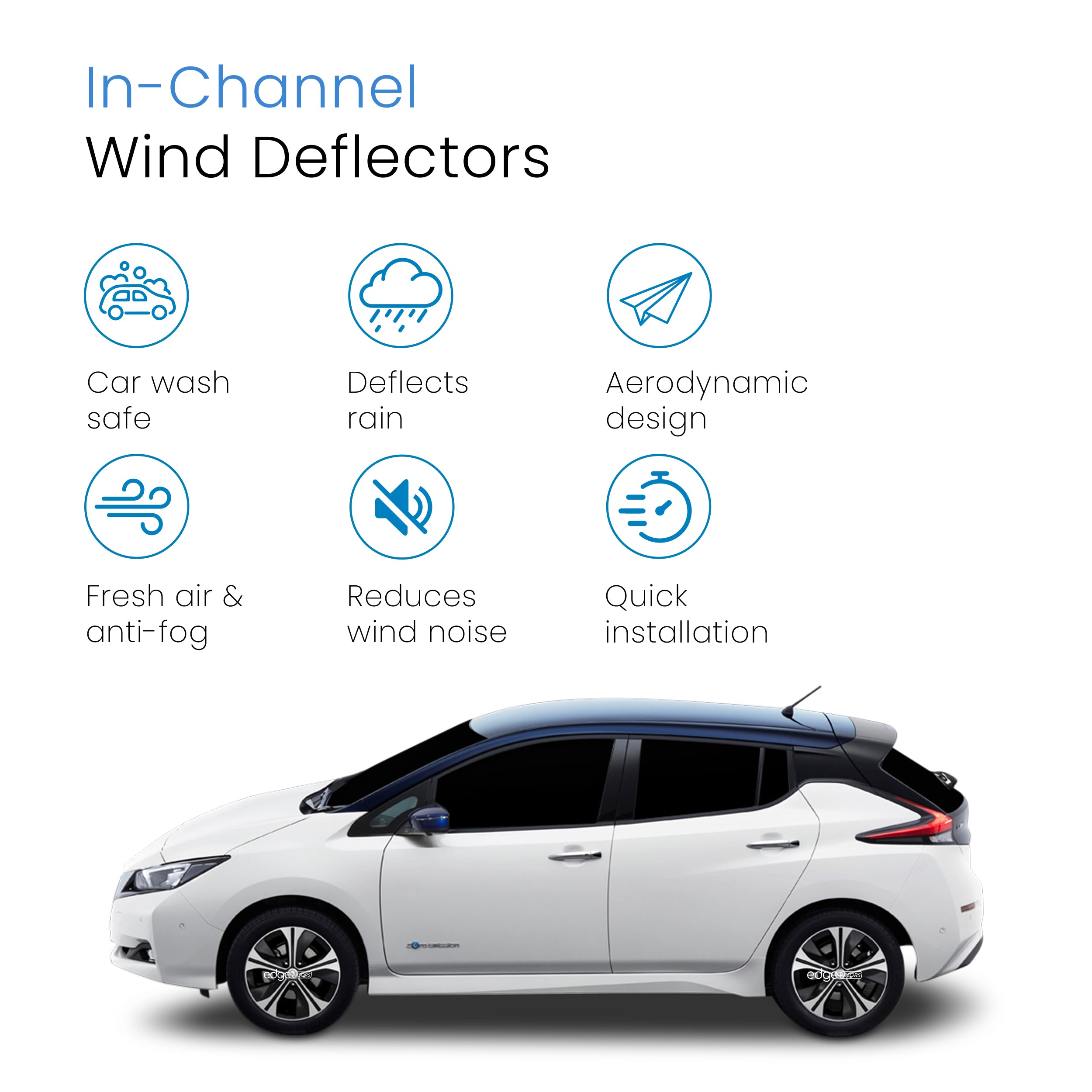 Nissan Leaf MK2 2018-onwards 5 Door Hatchback Wind Deflectors 4pc