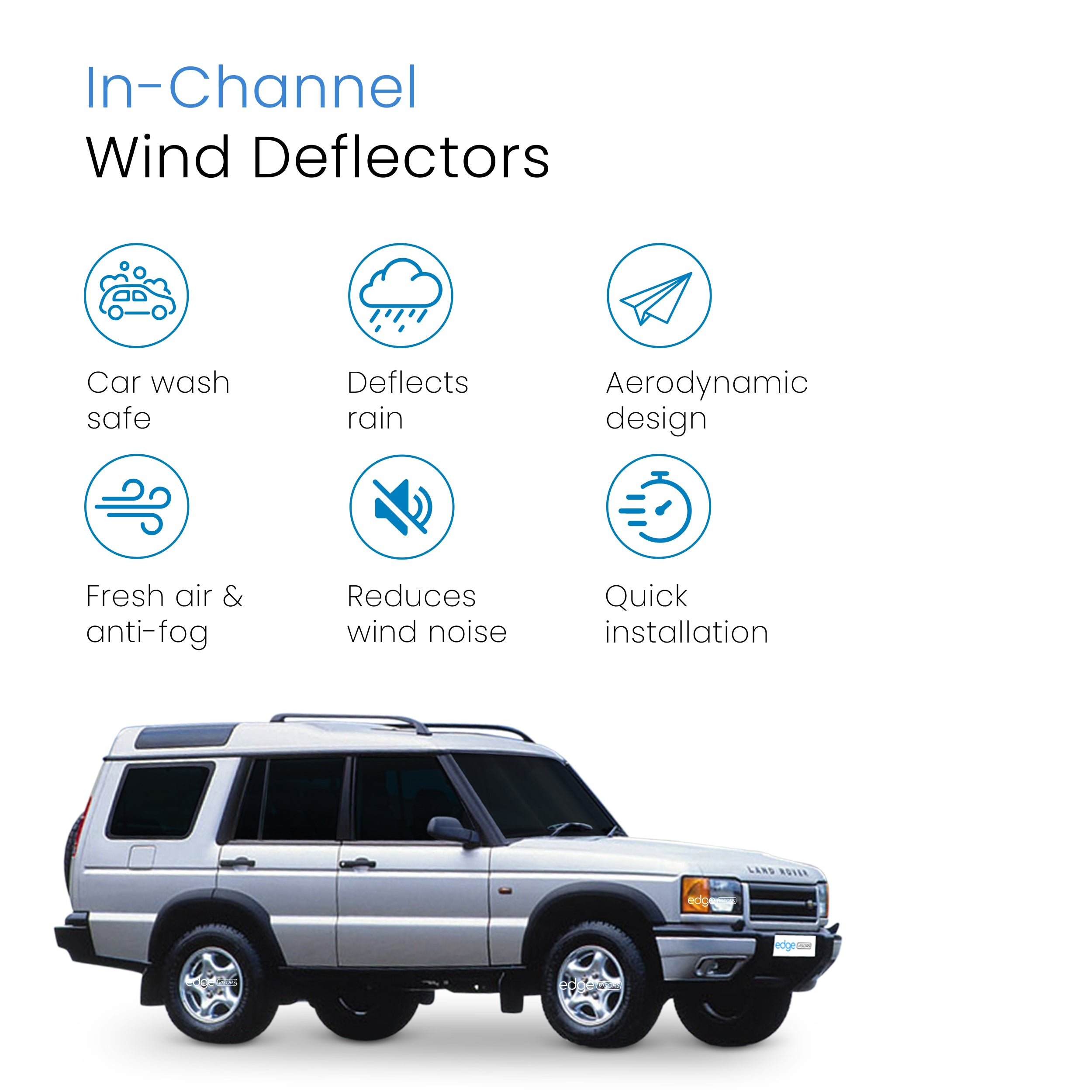 Land Rover Discovery MK2 1999-2004 5 Door SUV Wind Deflectors 4pc