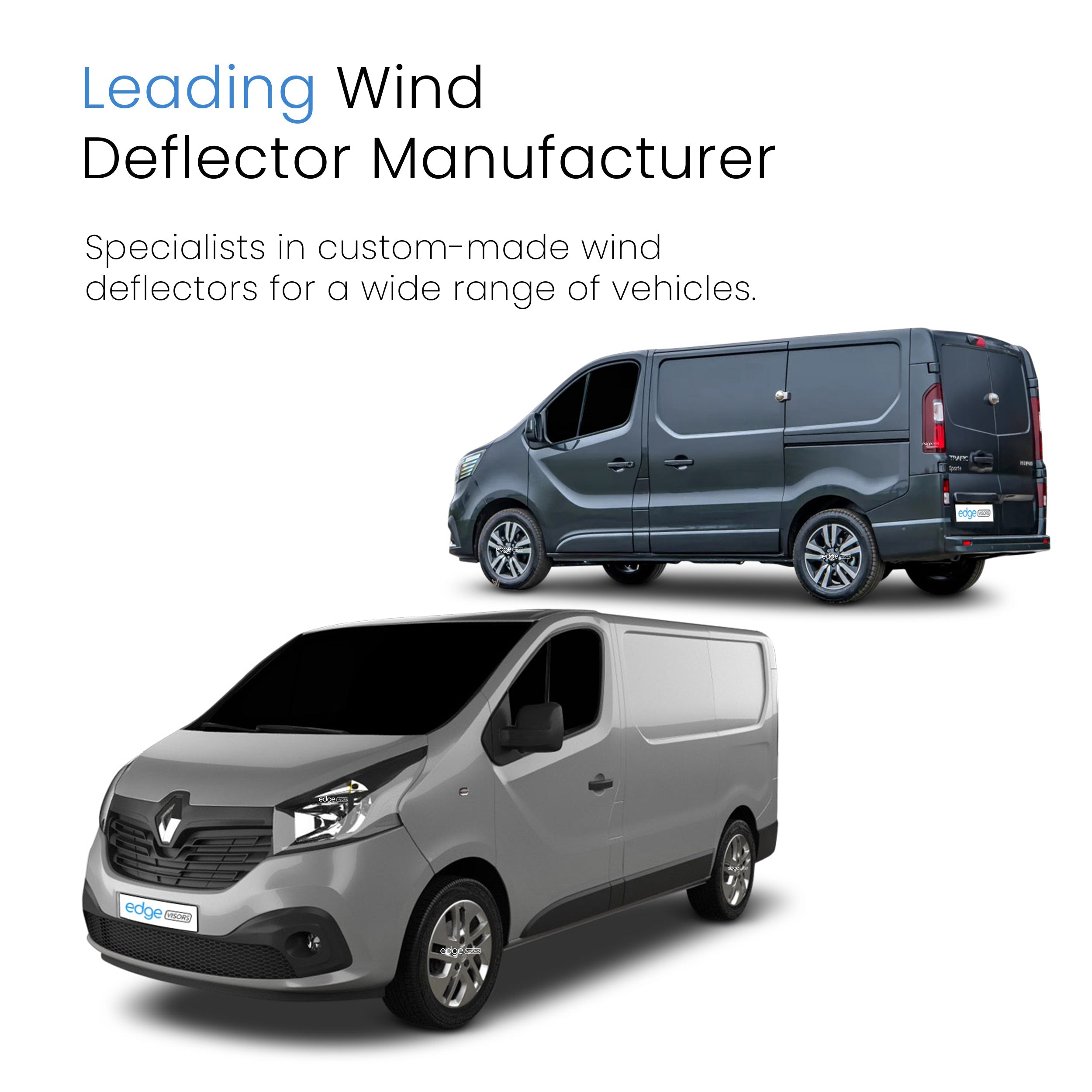 Renault Trafic MK3 2014-Onwards 2 Door Van Short Fit Wind Deflectors 2pc