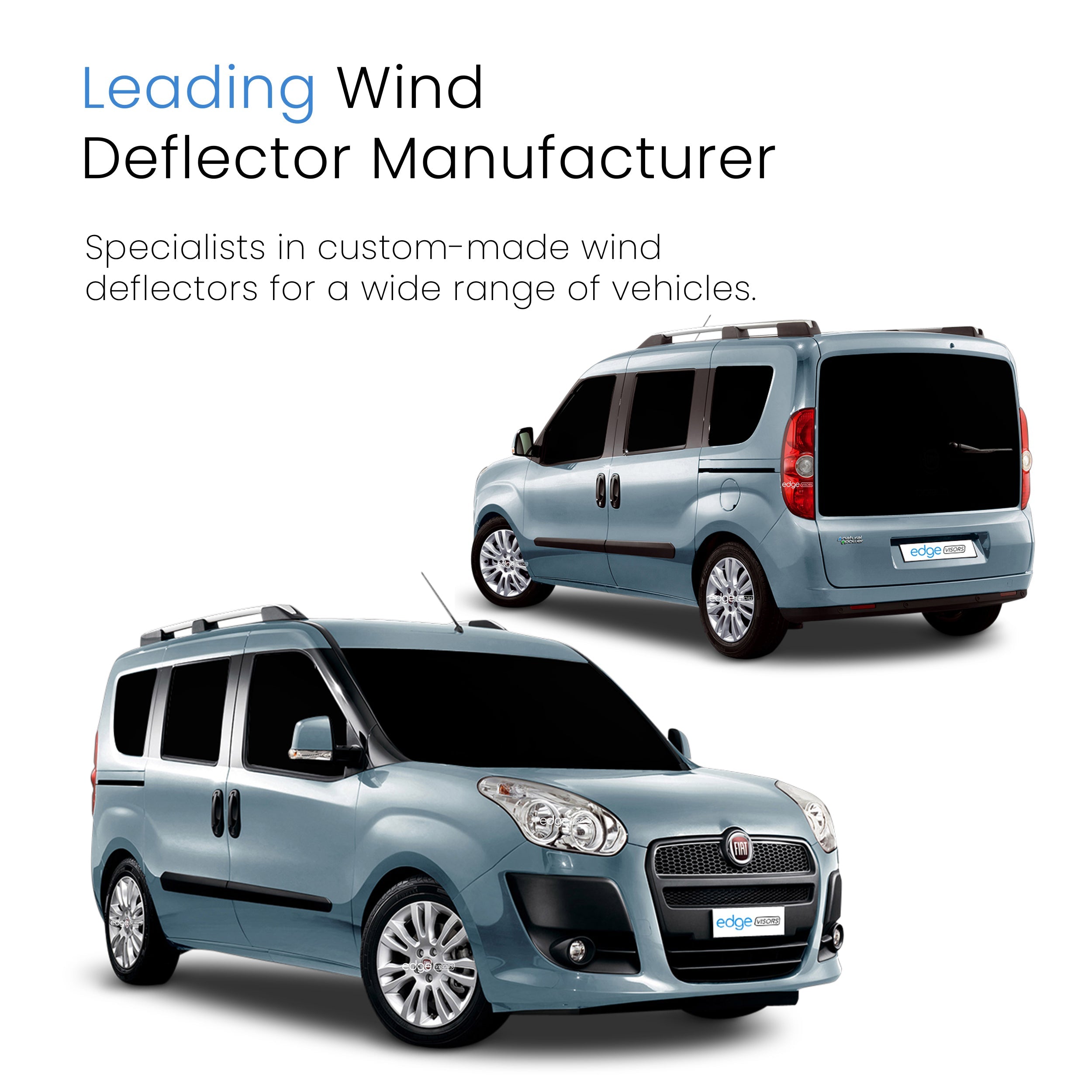 Fiat Doblo MK2 2010-2022 2 Door Van Wind Deflectors 2pc