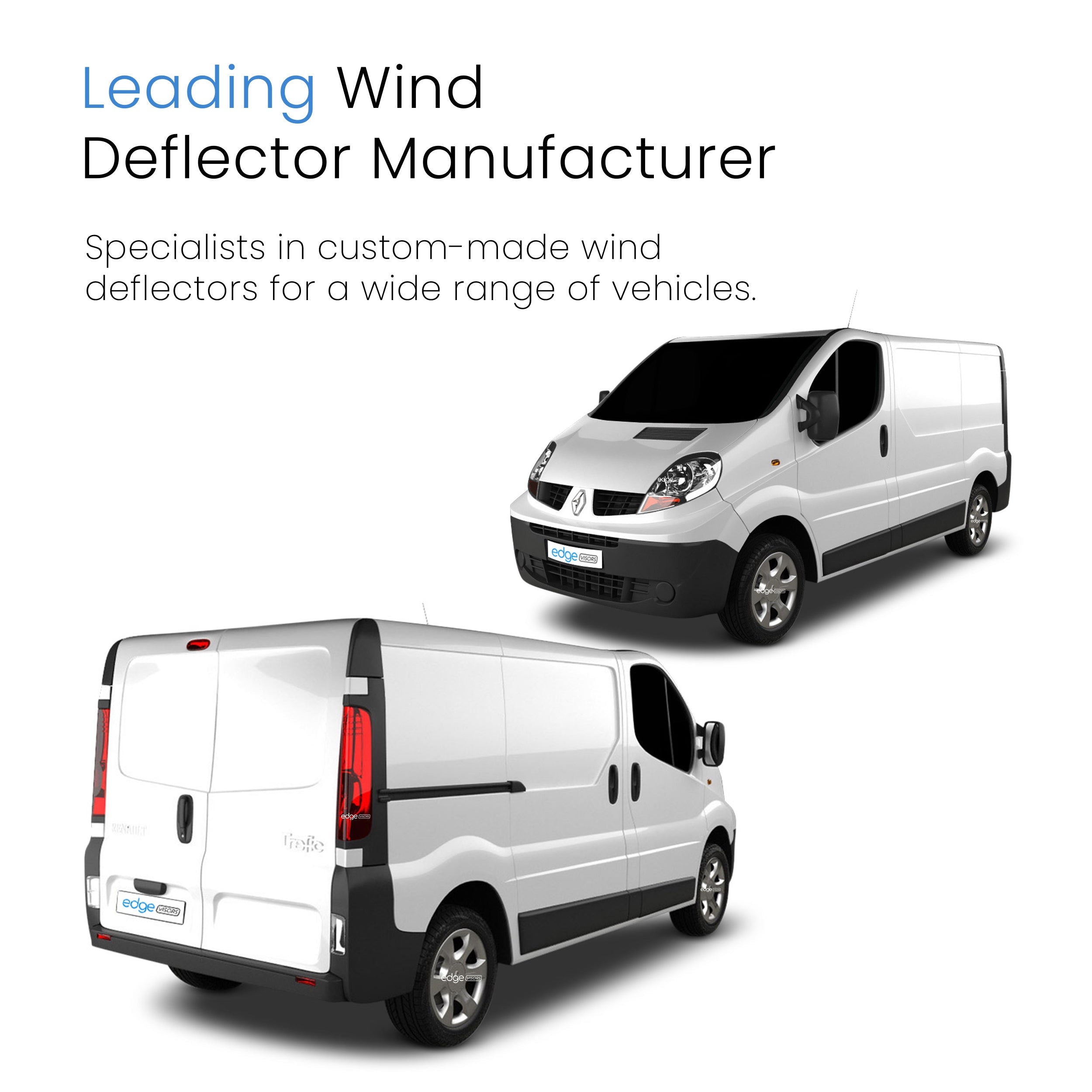 Renault Trafic MK2 2001-2014 2 Door Van Wind Deflectors 2pc