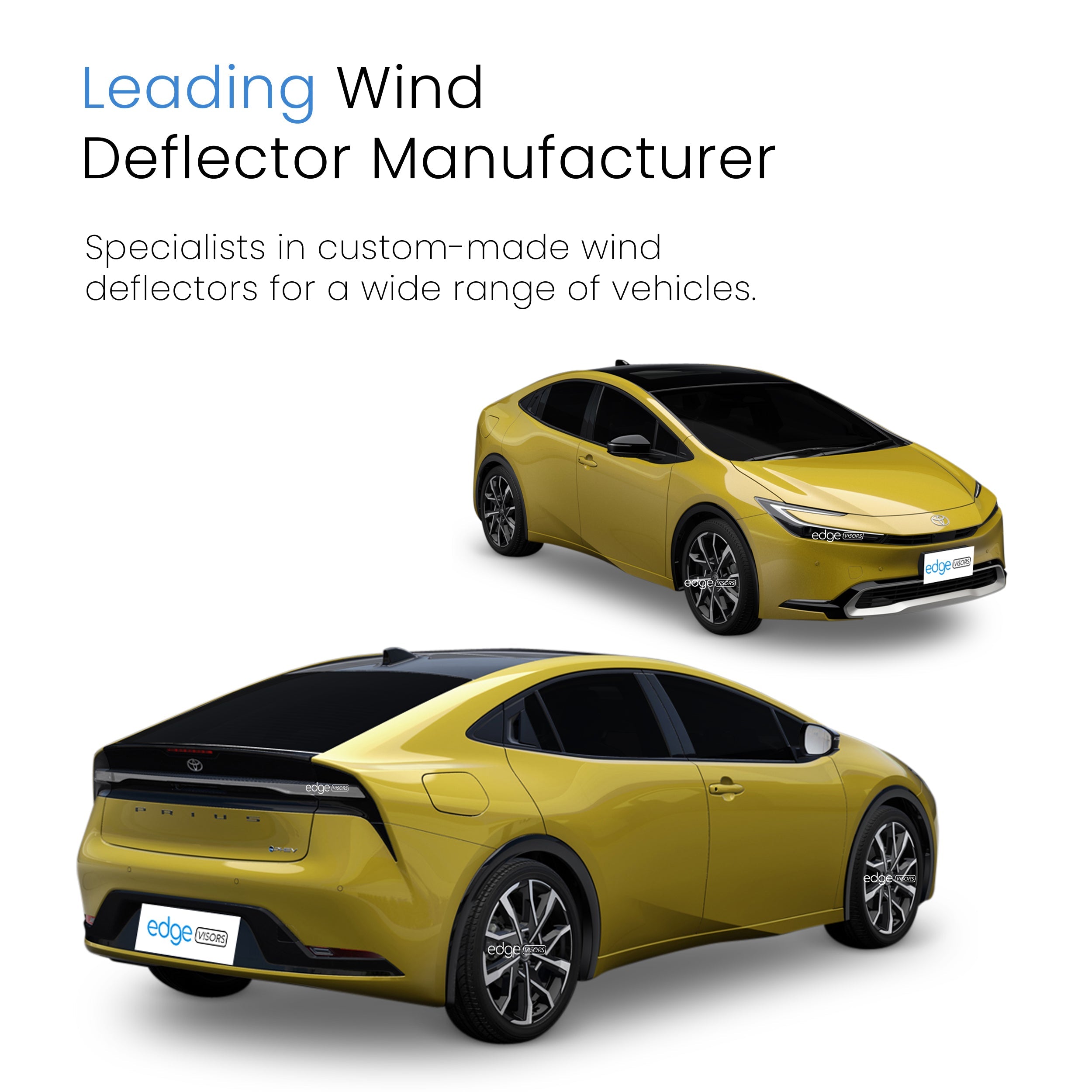 Toyota Prius MK5 2023-Onwards 5 Door Liftback Wind Deflectors 4pc