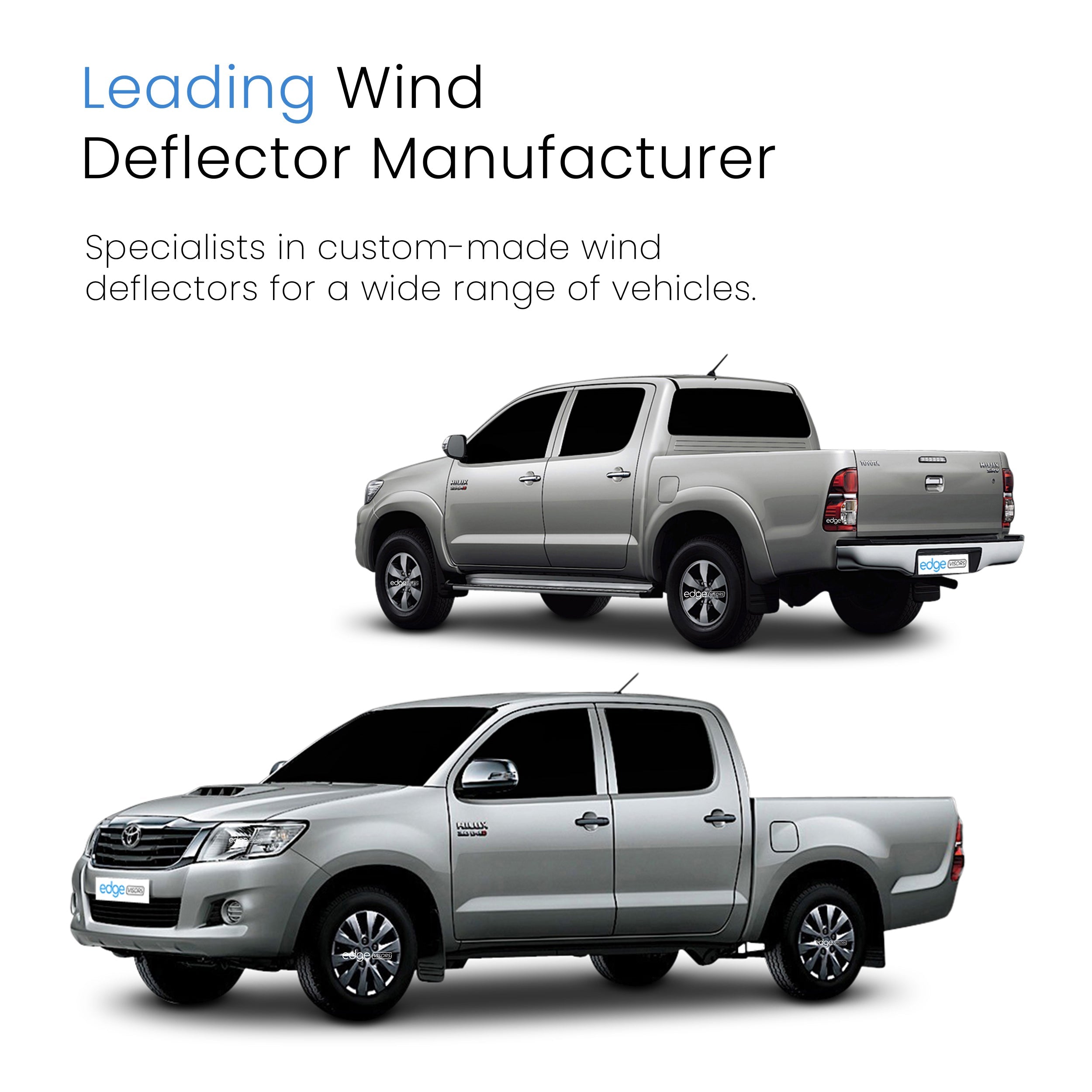 Toyota Hilux MK7 2005-2016 4 Door Pick-Up Wind Deflectors 4pc