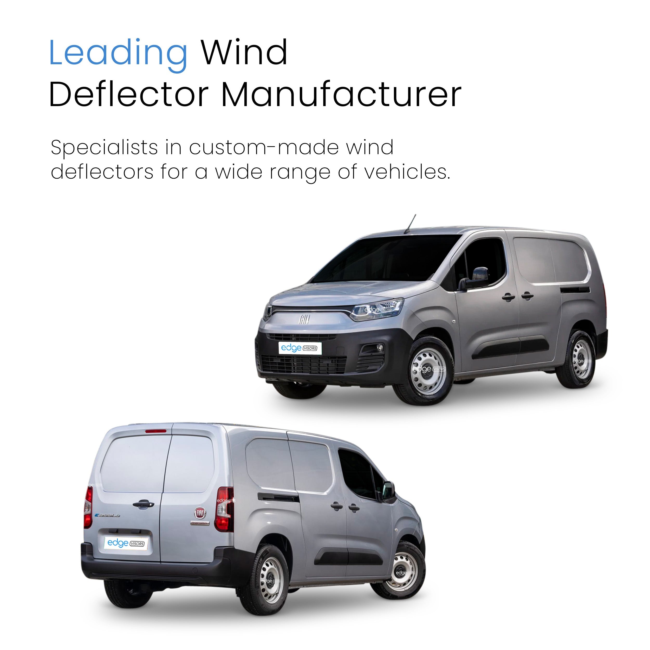 Fiat Doblo MK3 2022-Onwards 2 Door Van Wind Deflectors 2pc