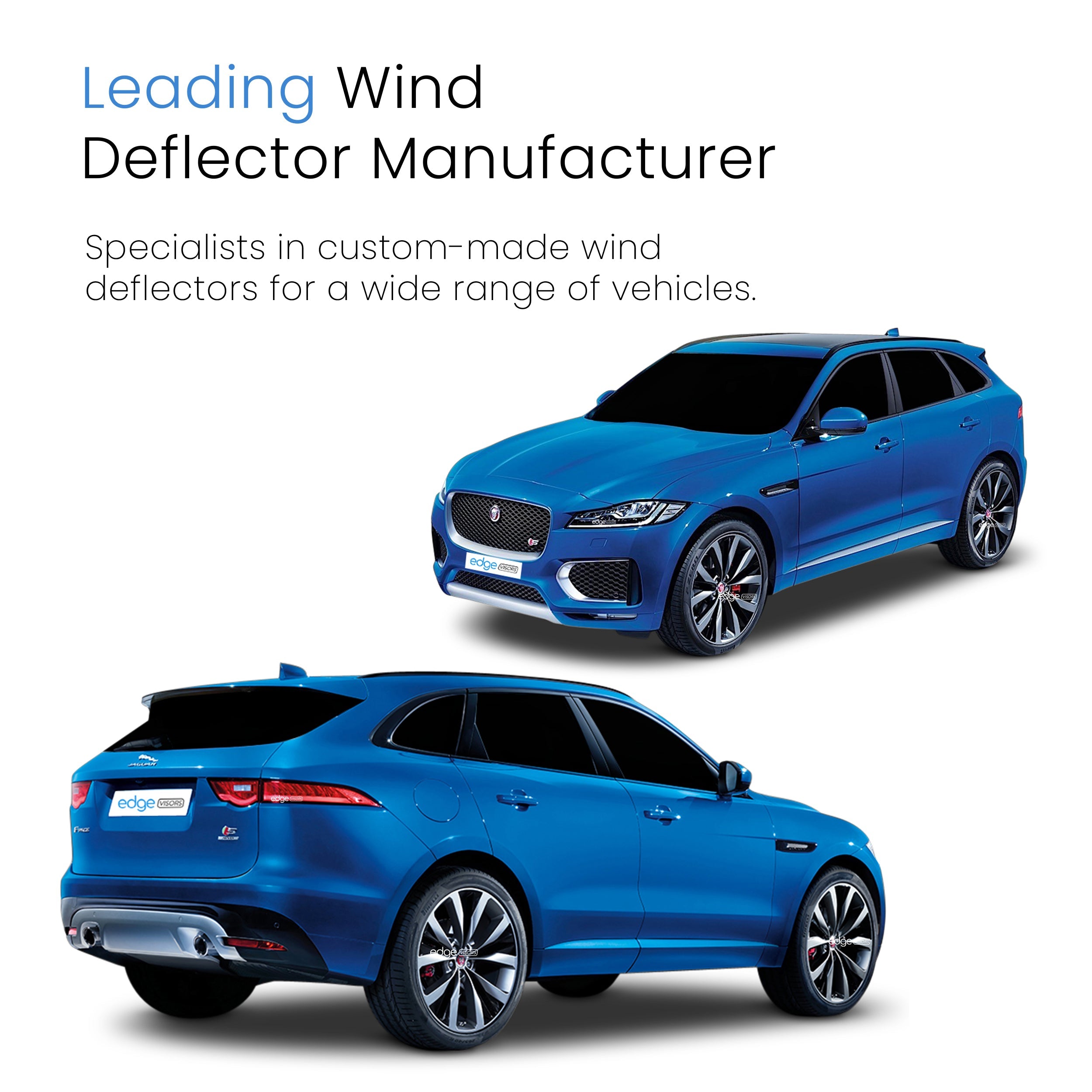 Jaguar F-PACE MK1 2016-Onwards 5 Door SUV Wind Deflectors 4pc