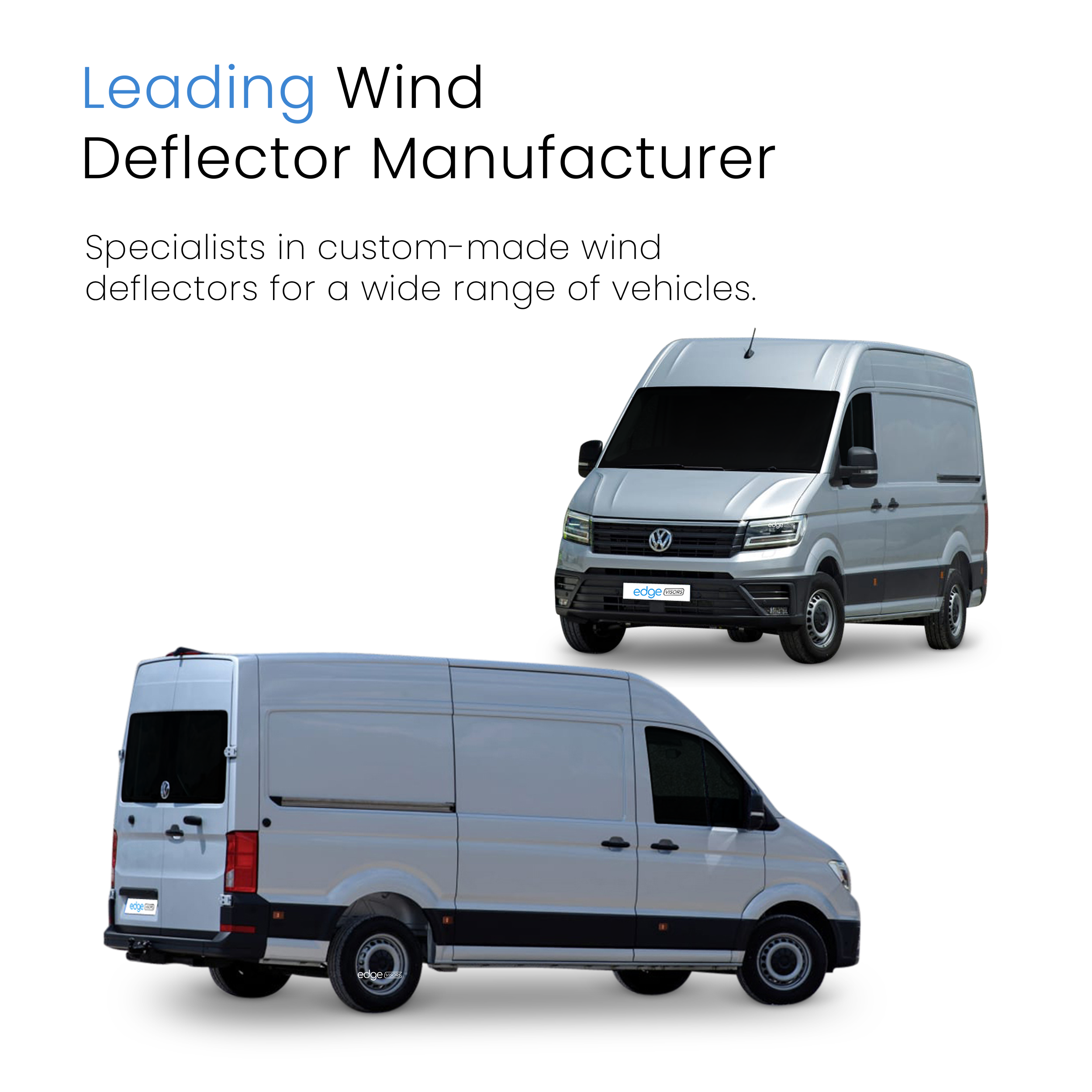 VW Crafter MK2 2017-2024 2 Door Van Wind Deflectors 2pc