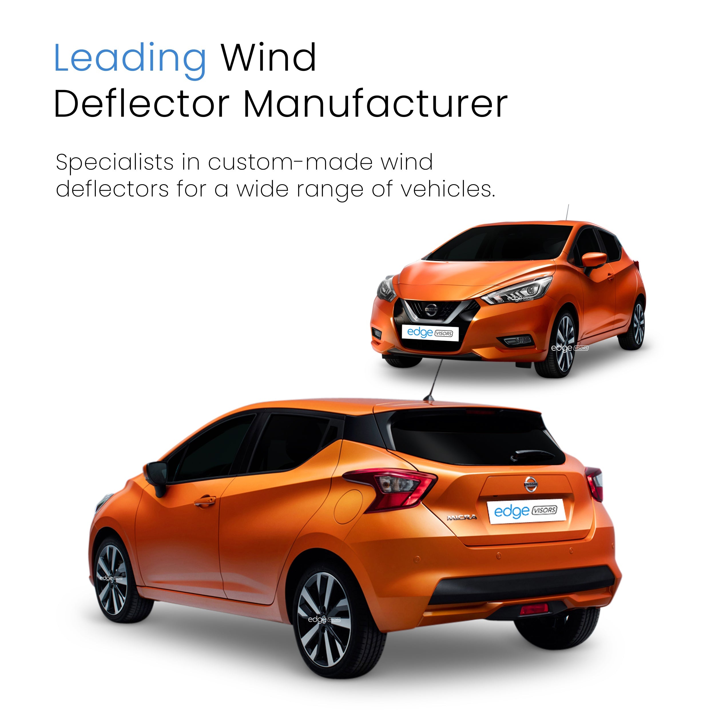 Nissan Micra K14 MK5 2016-2024 5 Door Hatchback Wind Deflectors 4pc