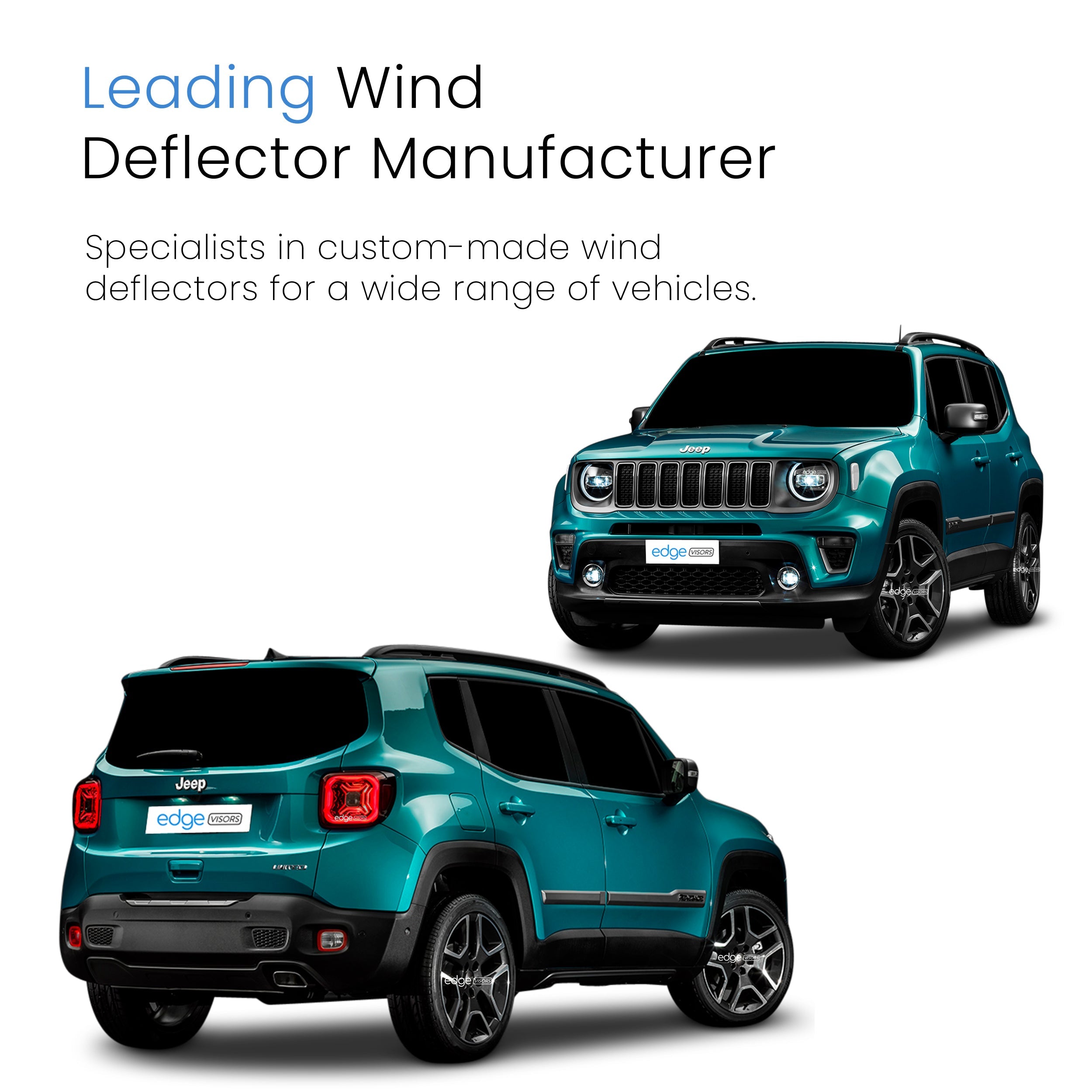 Jeep Renegade MK1 2014-Onwards 5 Door SUV Wind Deflectors 4pc