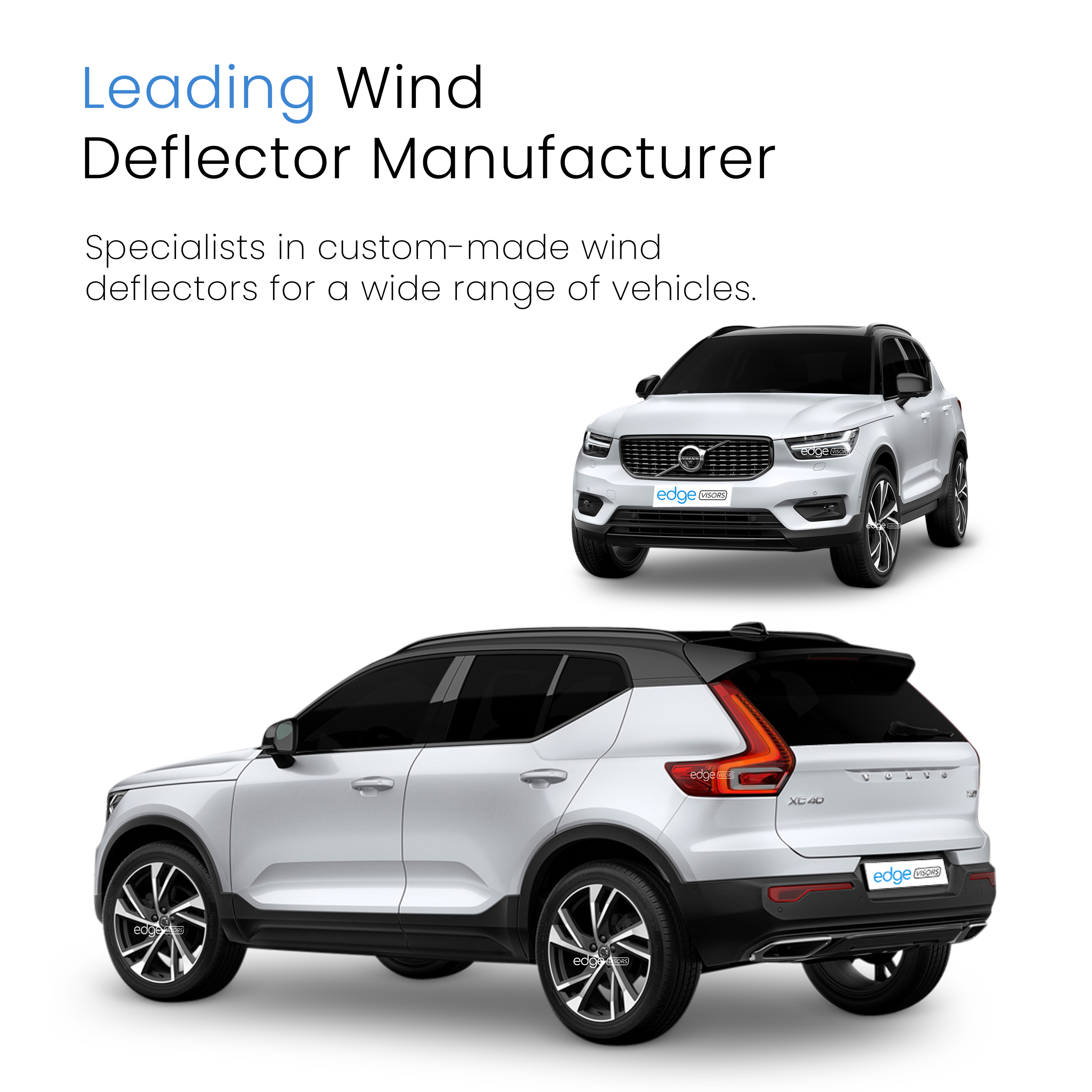 Volvo XC40 MK1 2017-Onwards 5 Door SUV Wind Deflectors 4pc