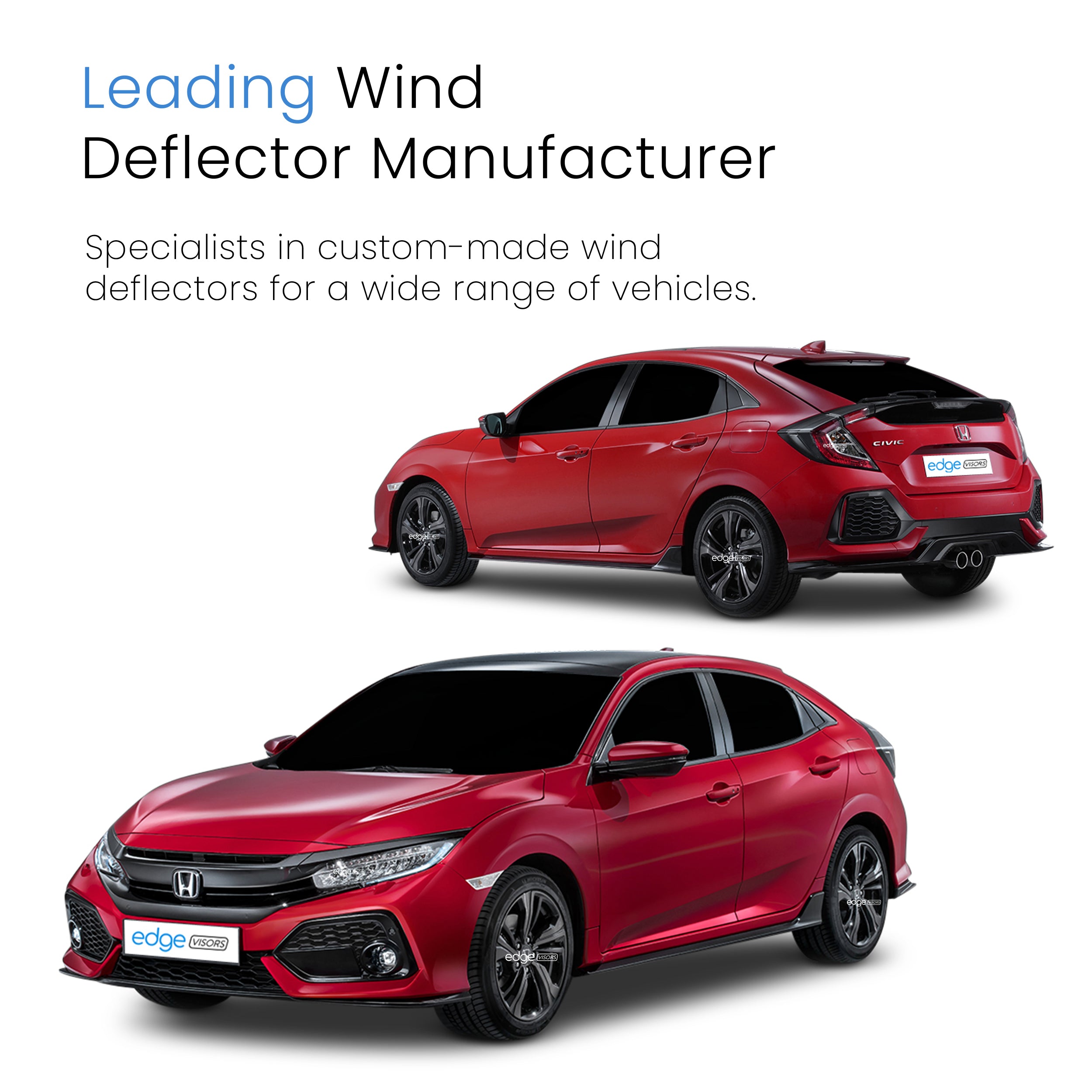 Honda Civic MK10 2017-2022 5 Door Hatchback Wind Deflectors 4pc