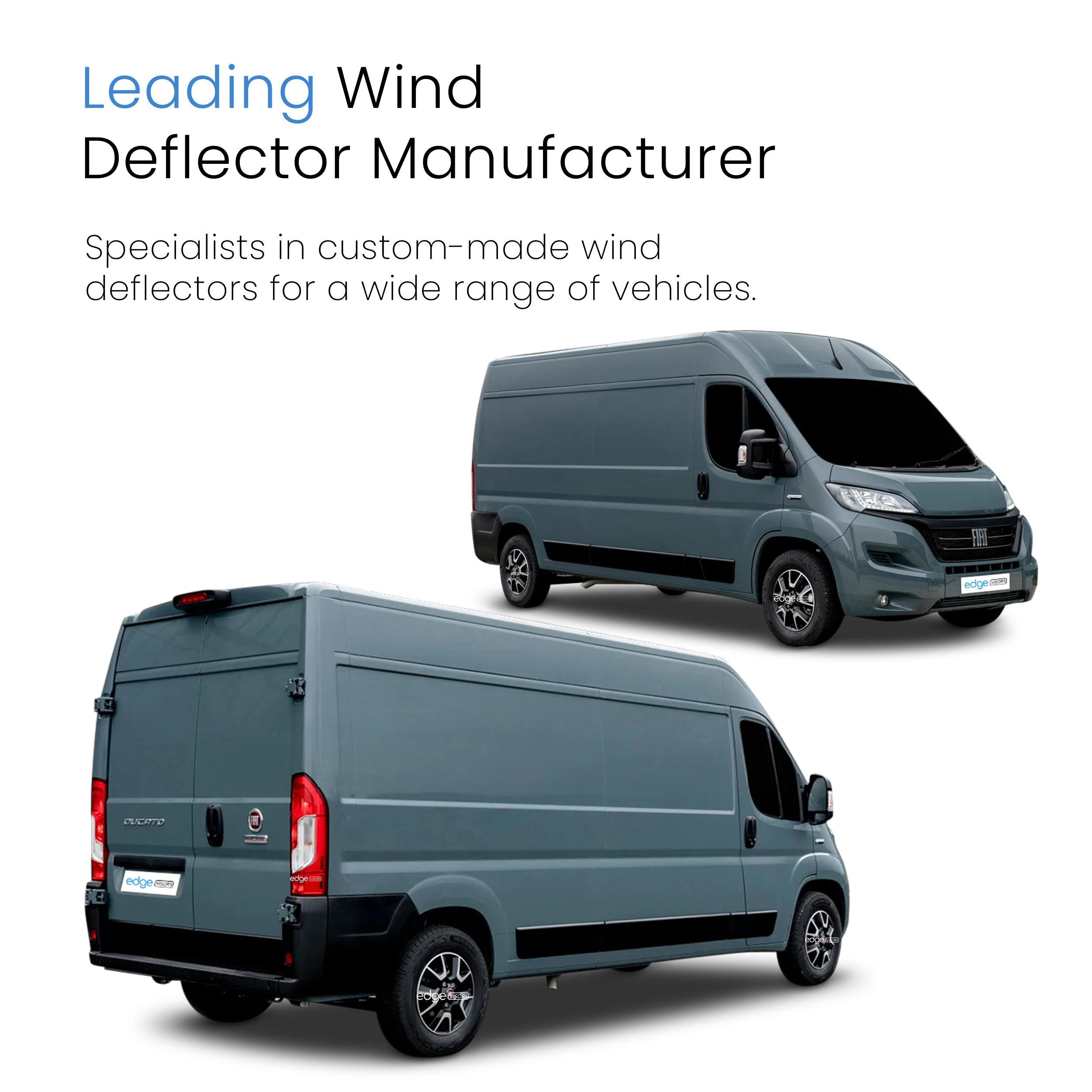 Fiat Ducato MK3 2006-Onwards 2 Door Van Wind Deflectors 2pc