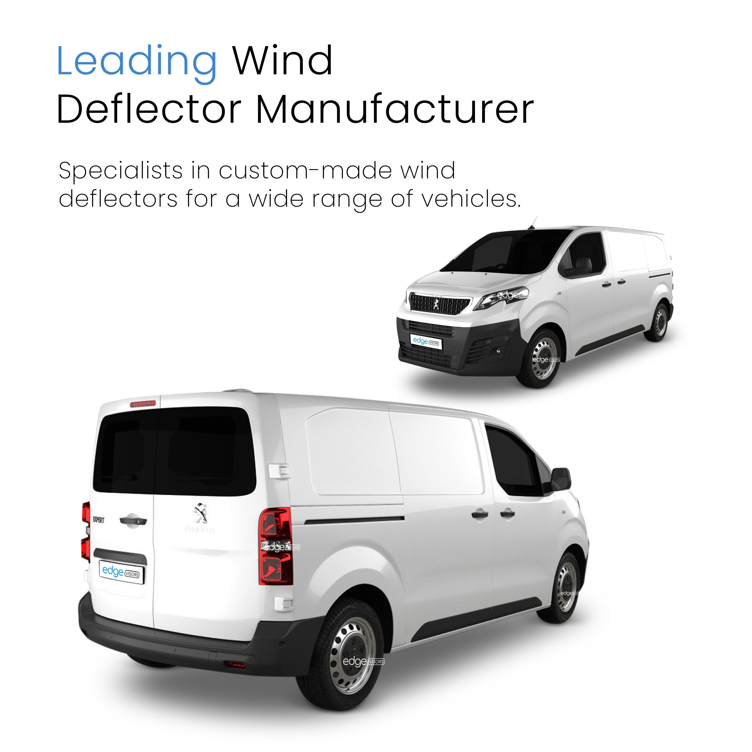 Peugeot Expert Traveller MK3 2016-2024 2 Door Van Wind Deflectors 2pc