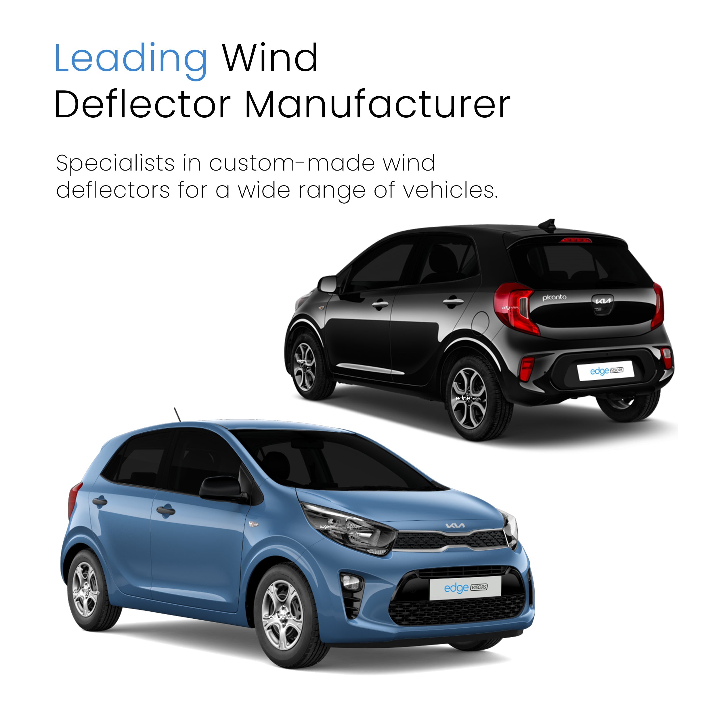 Kia Picanto MK3 2017-Onwards 5 Door Hatchback Wind Deflectors 4pc