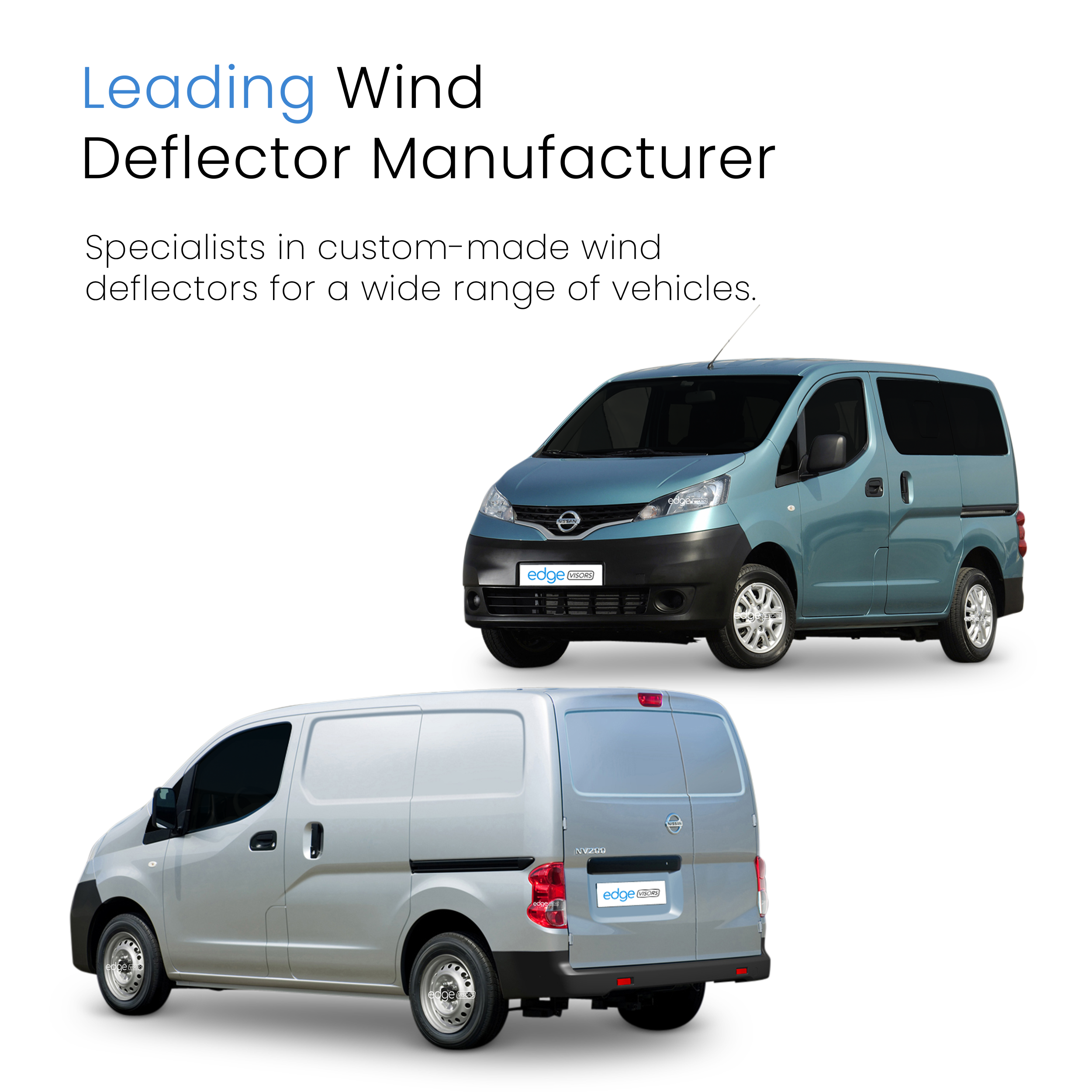 Nissan NV200 Dynamo Taxi 2010-Onwards 4 Door Van MPV Wind Deflectors 2pc