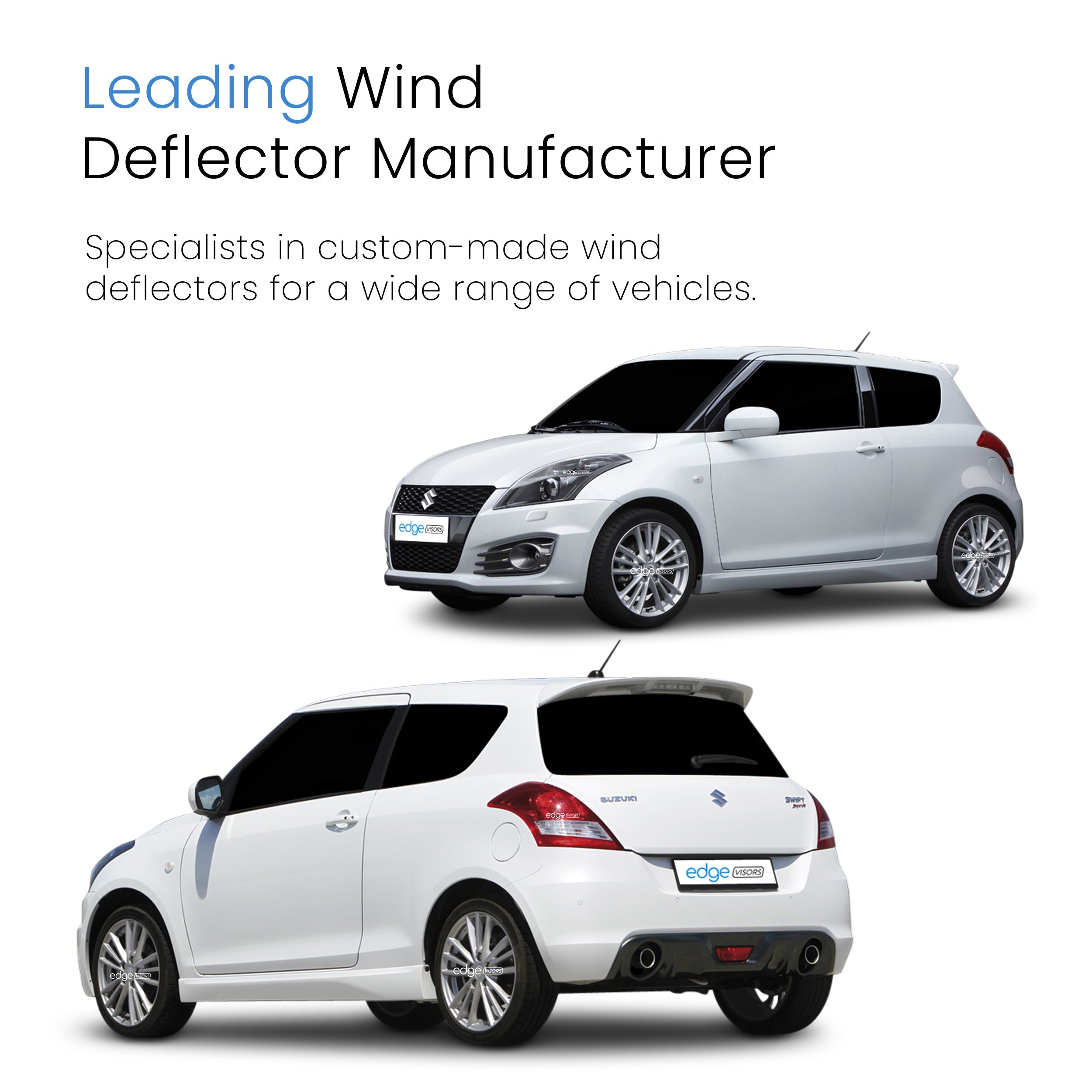Suzuki Swift MK3 2010-2017 3 Door Hatchback Wind Deflectors 2pc