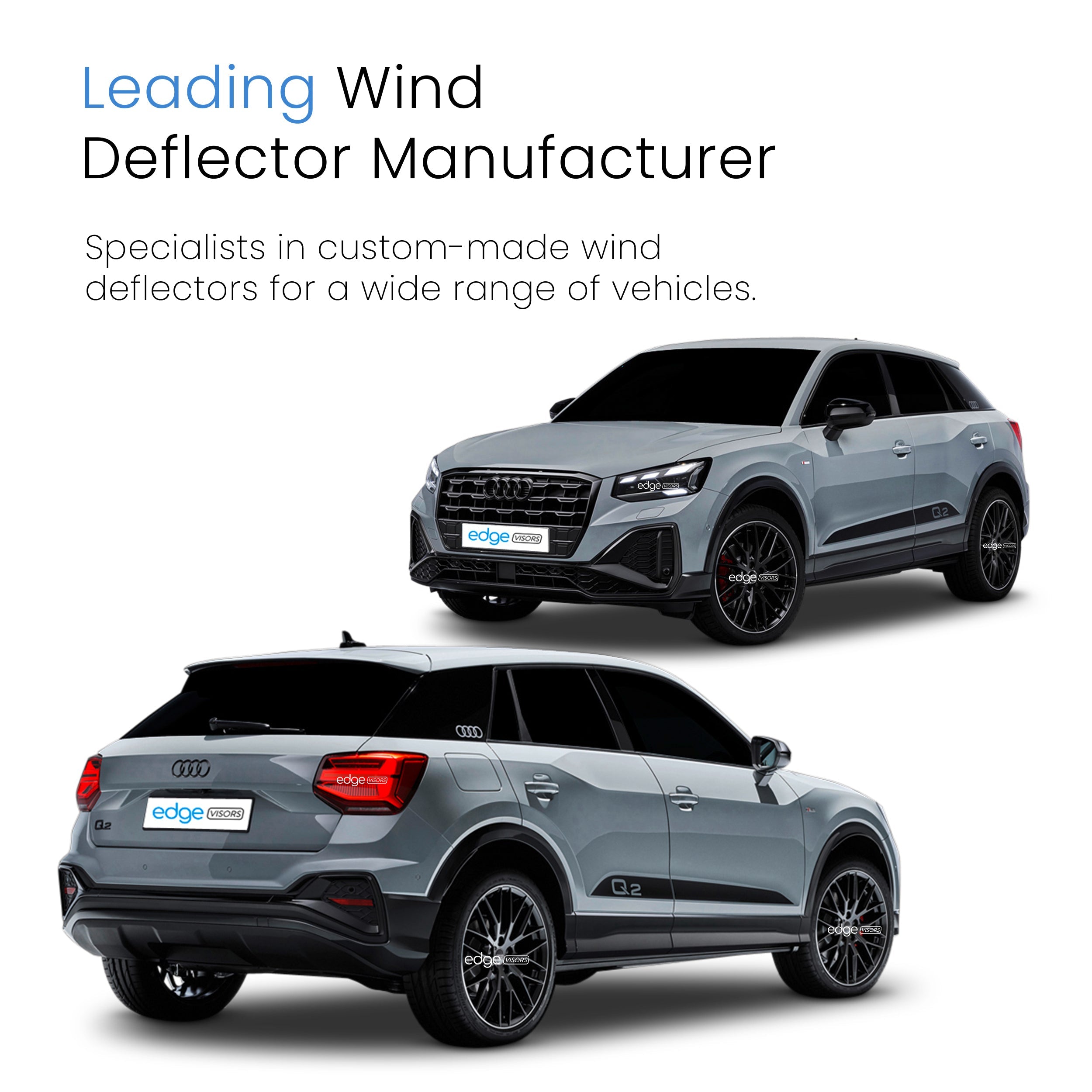 Audi Q2 MK1 2016-Onwards 5 Door SUV Wind Deflectors 4pc