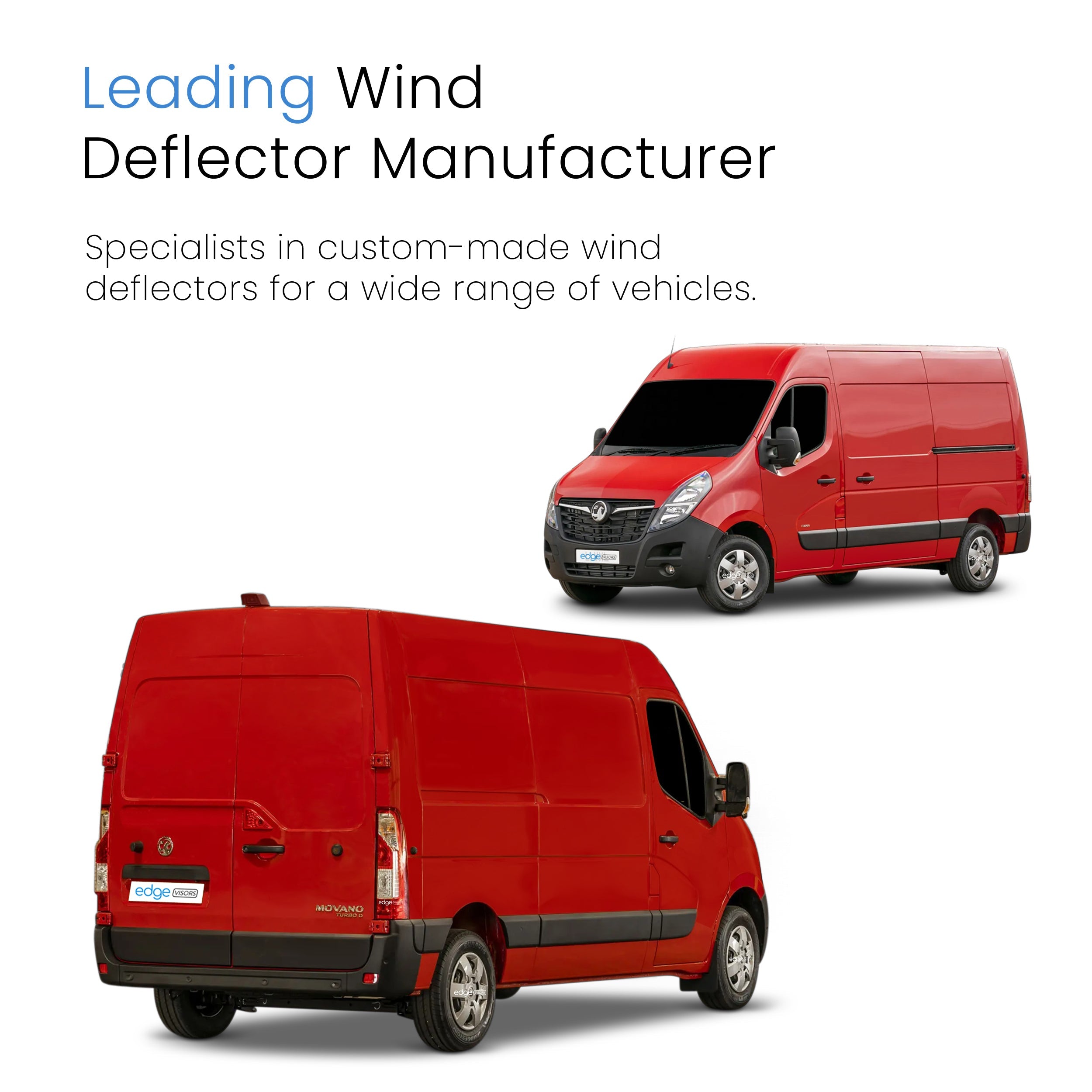 Vauxhall Movano MK2 2010-2021 2 Door Van Wind Deflectors 2pc
