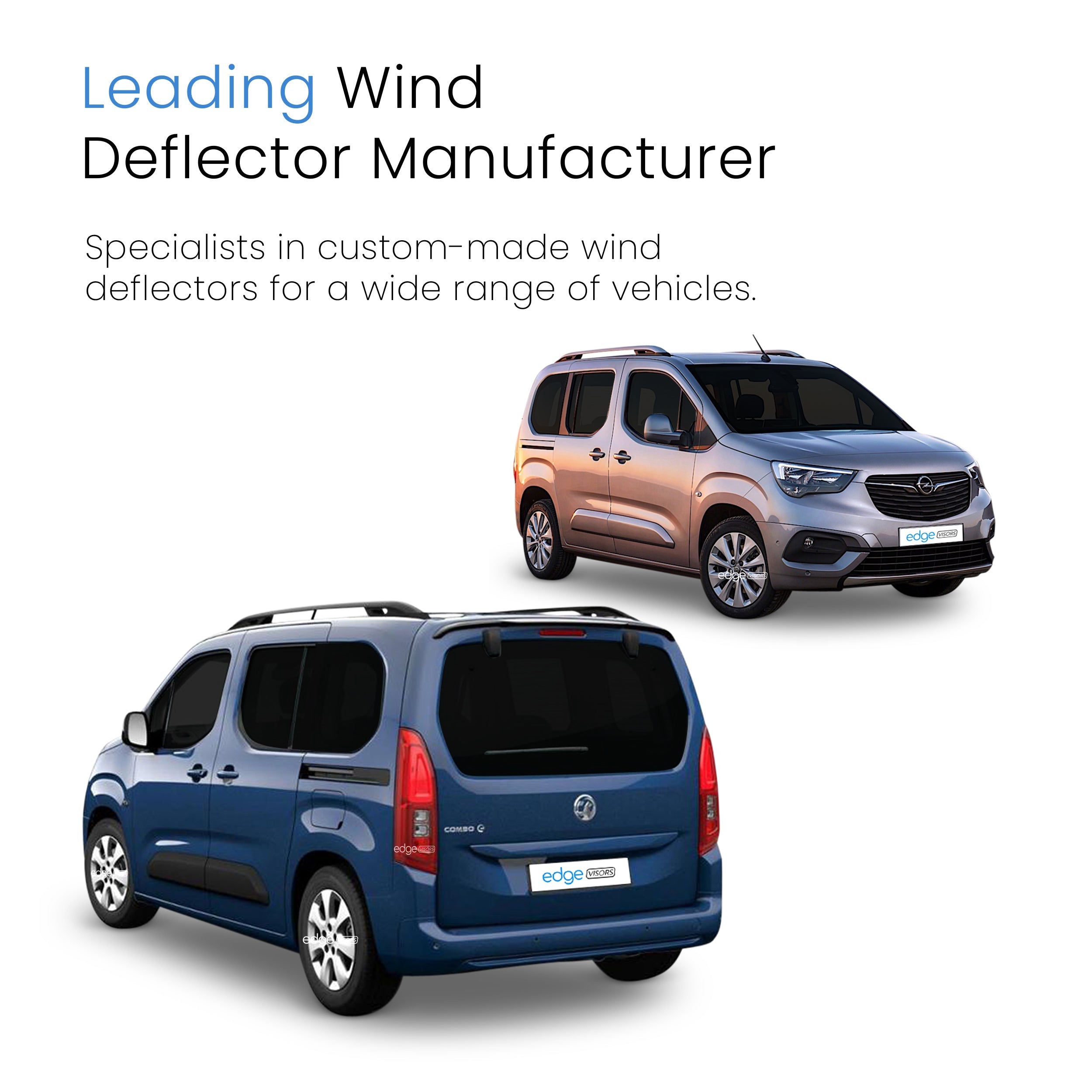 Vauxhall Combo E MK5 2018-Onwards 2 Door Van Wind Deflectors 2pc